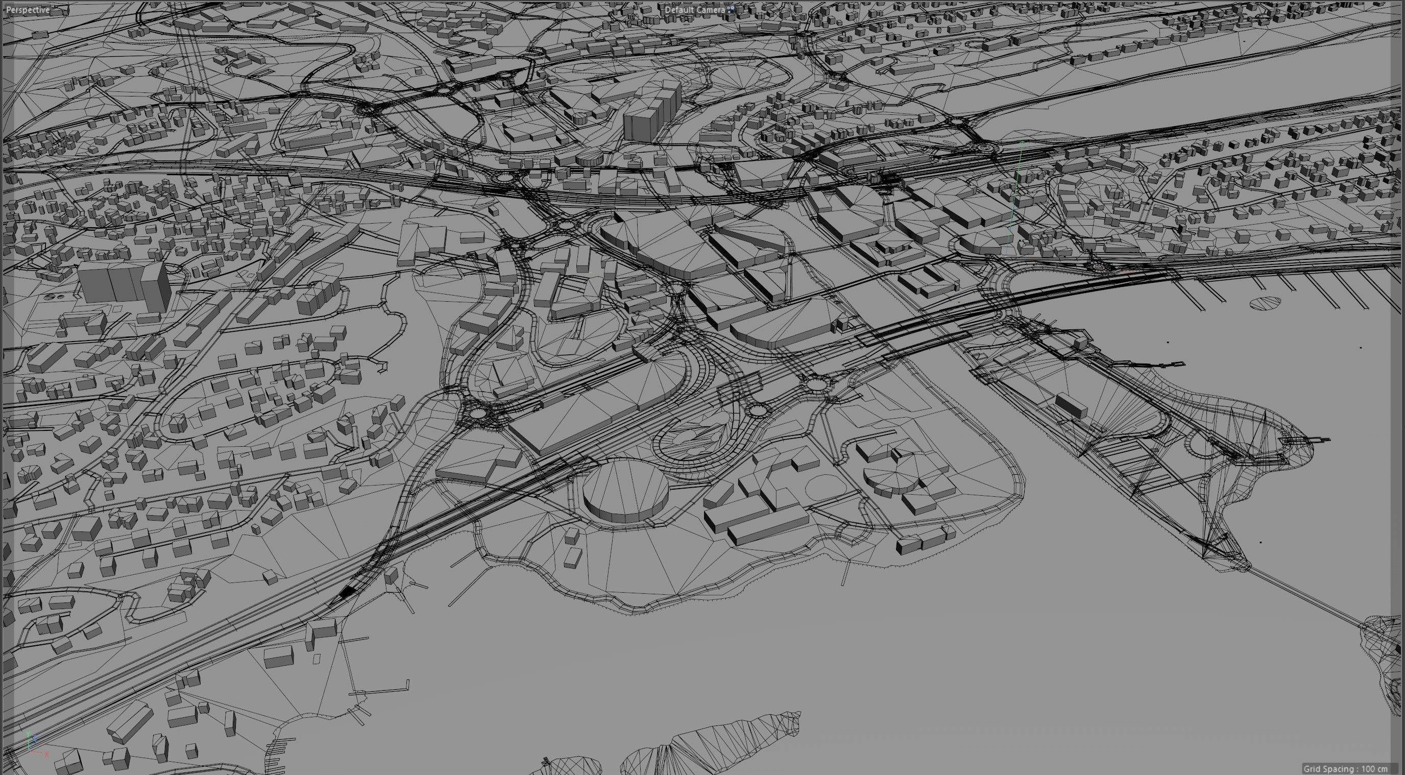 Baerum Sandvika Norway 10km Low-poly 3D model_10