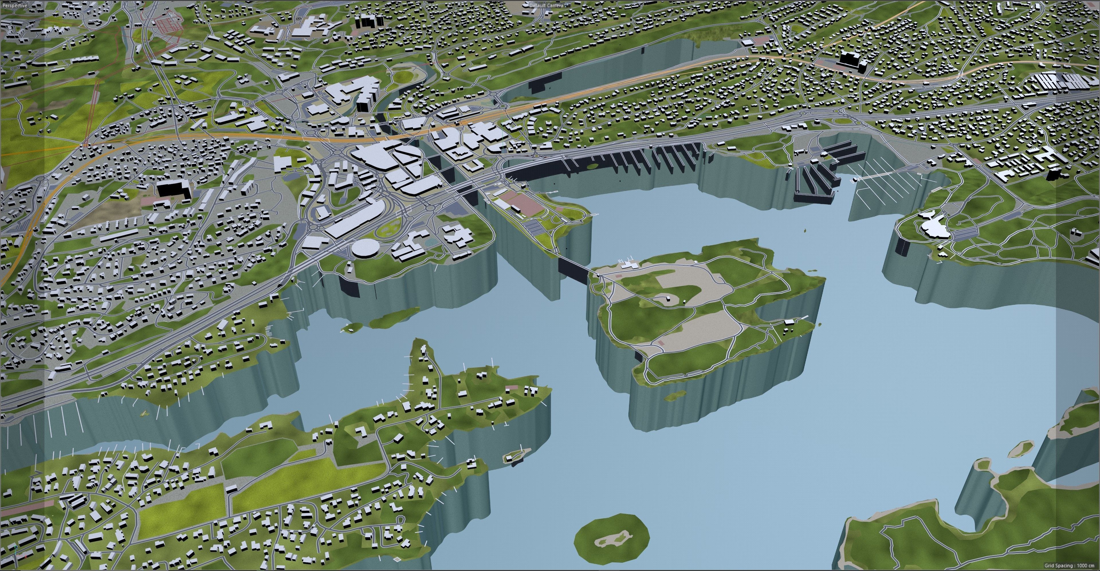 Baerum Sandvika Norway 10km Low-poly 3D model_9