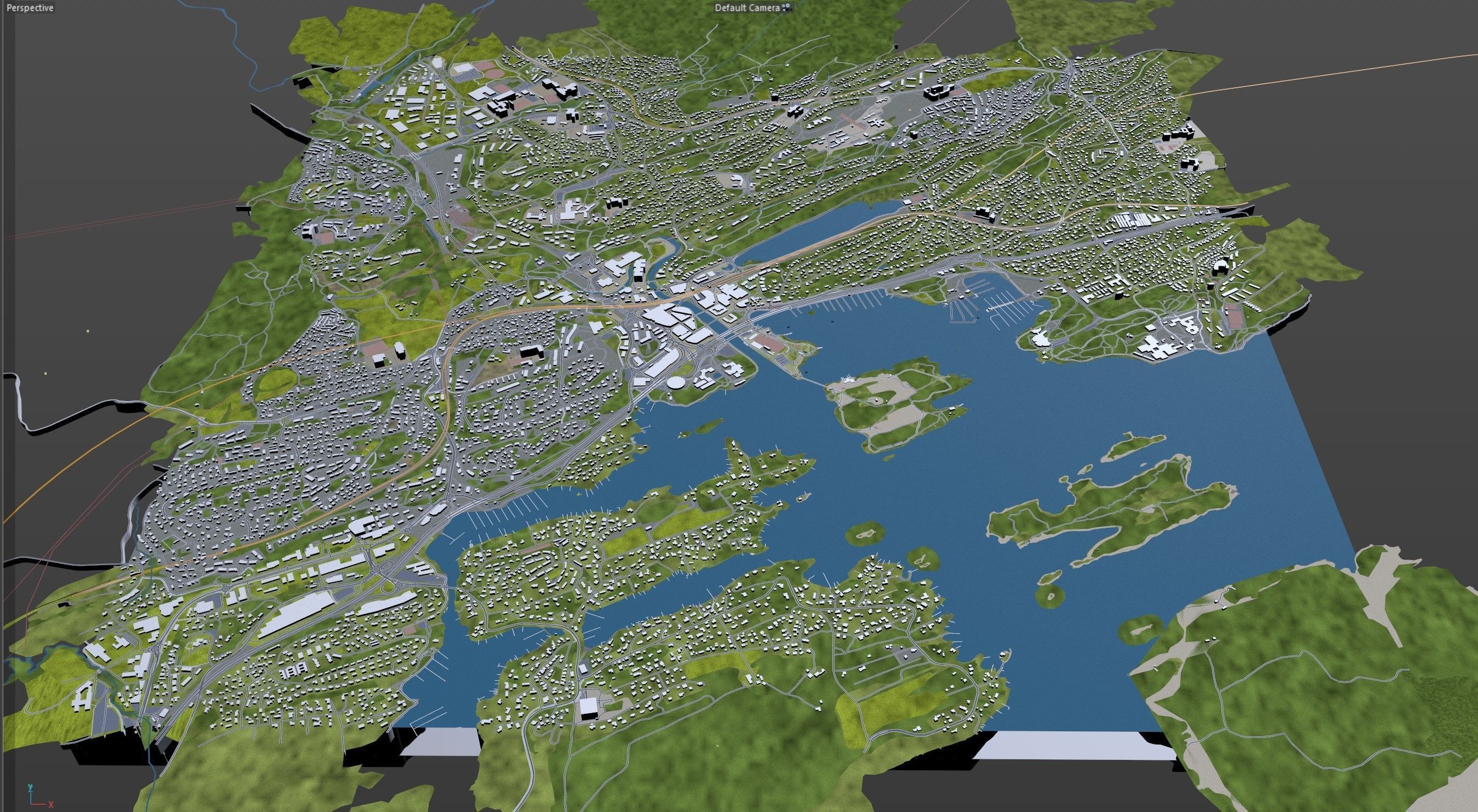 Baerum Sandvika Norway 10km Low-poly 3D model_15