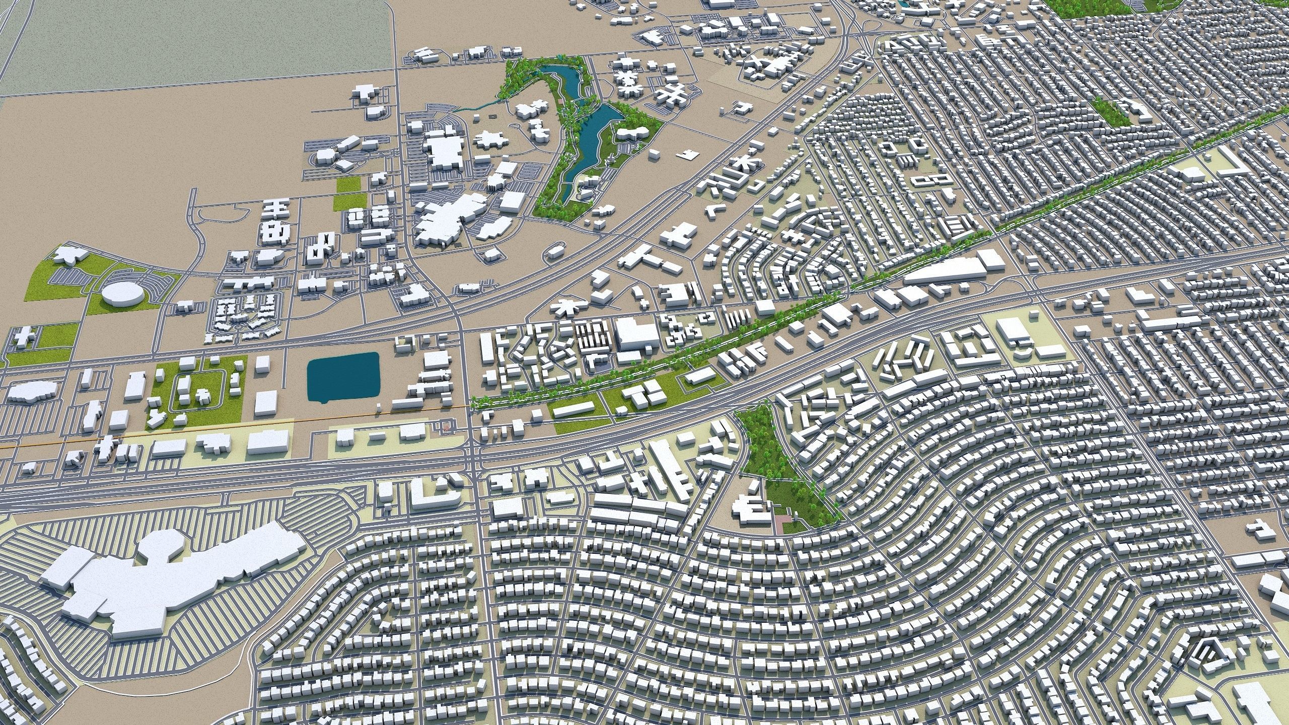 Amarillo Texas USA 40km Low-poly 3D model_5