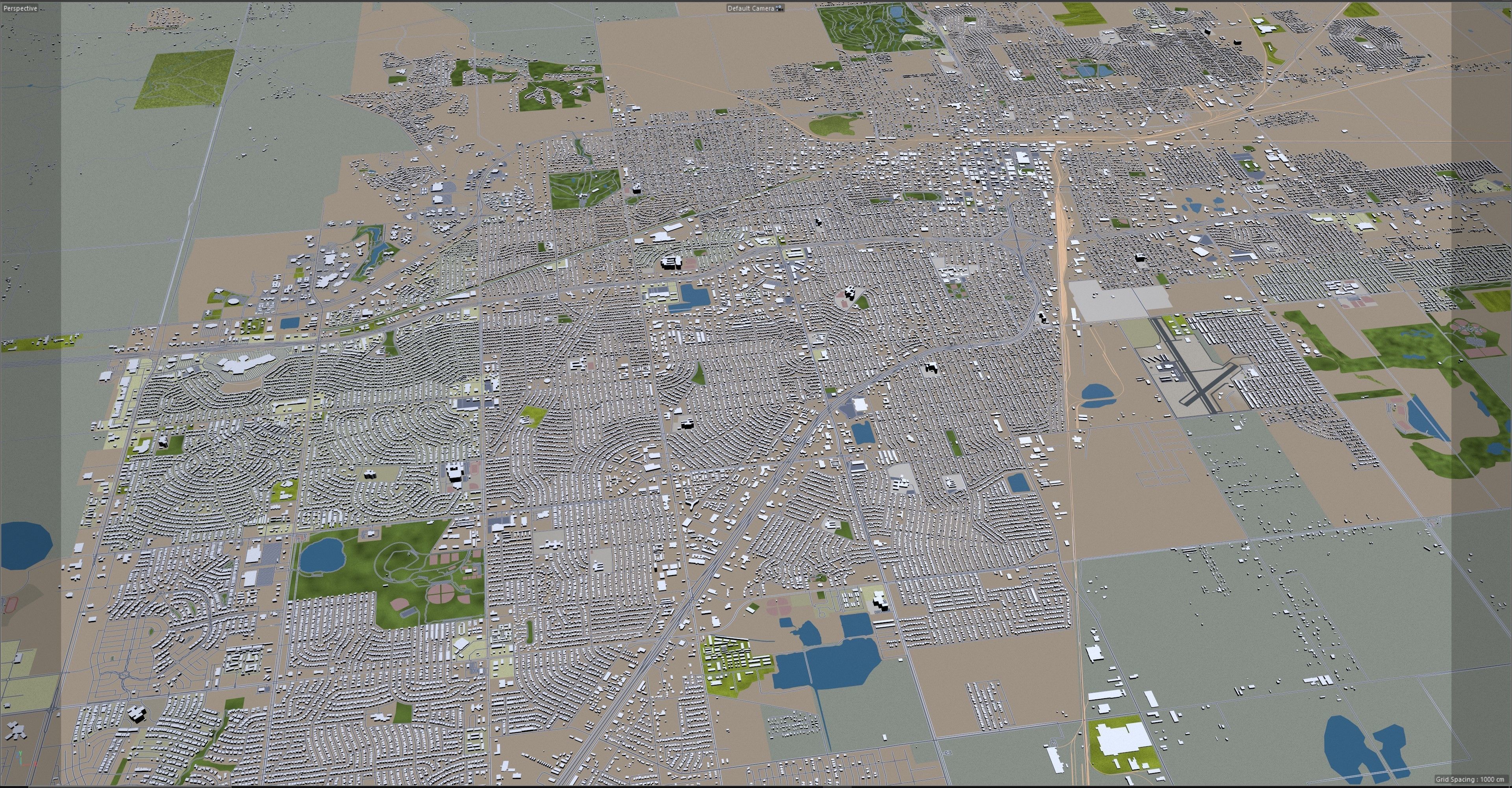 Amarillo Texas USA 40km Low-poly 3D model_11
