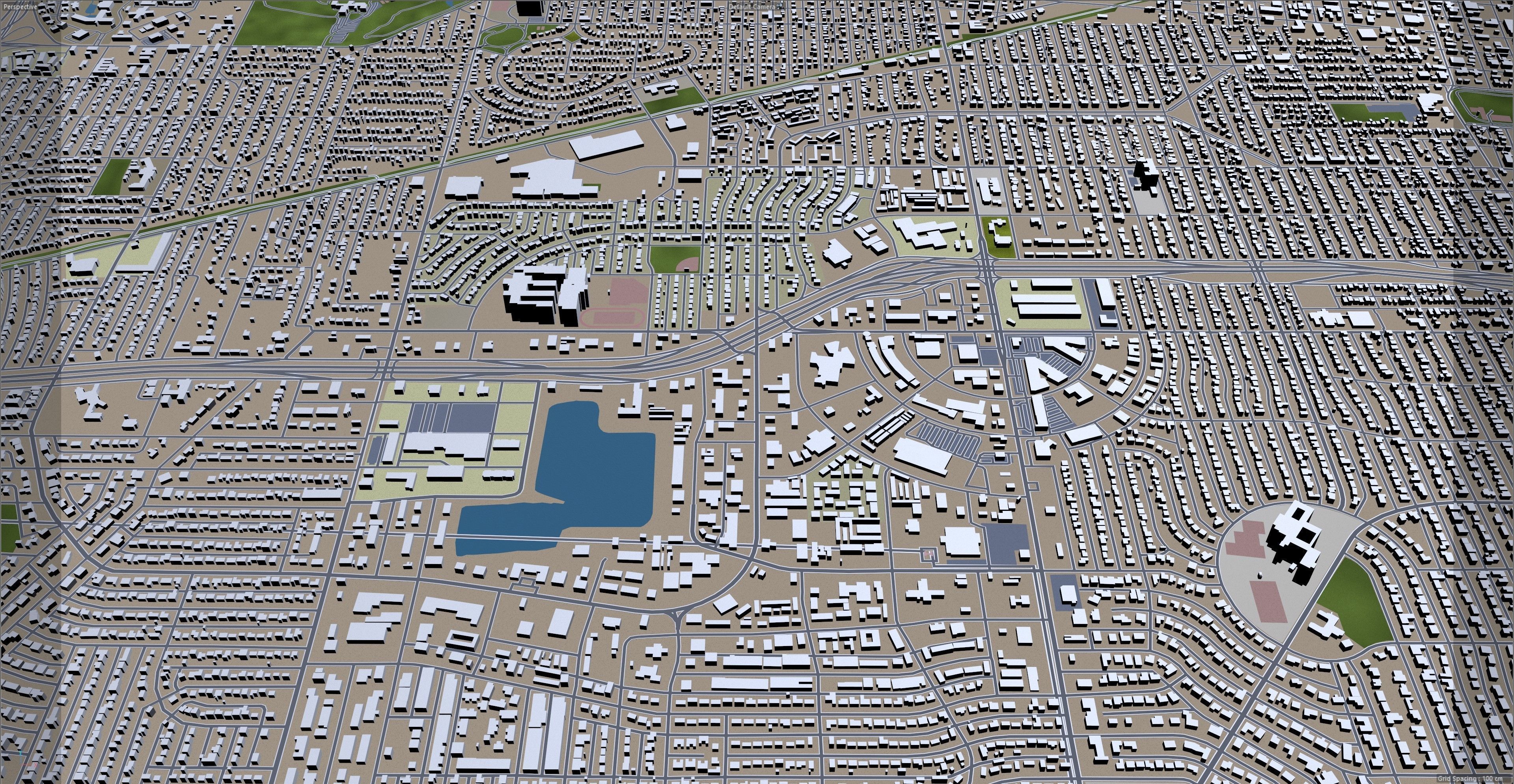 Amarillo Texas USA 40km Low-poly 3D model_10