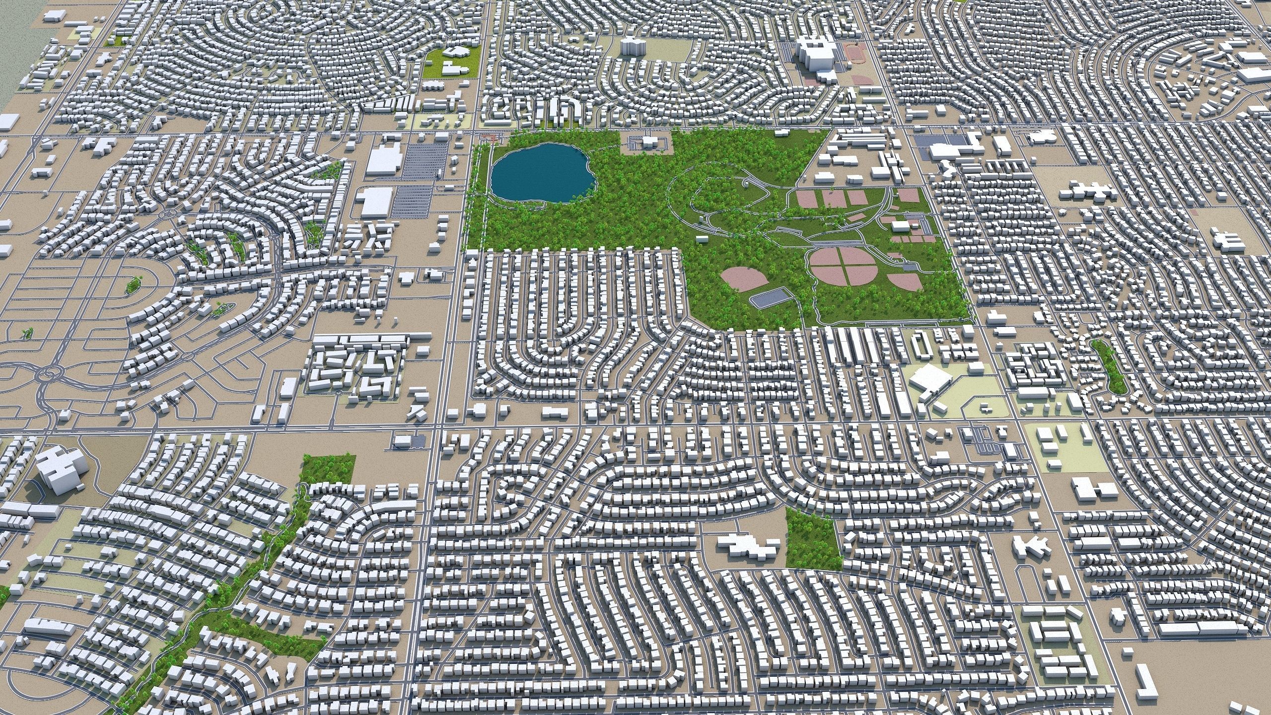 Amarillo Texas USA 40km Low-poly 3D model_4