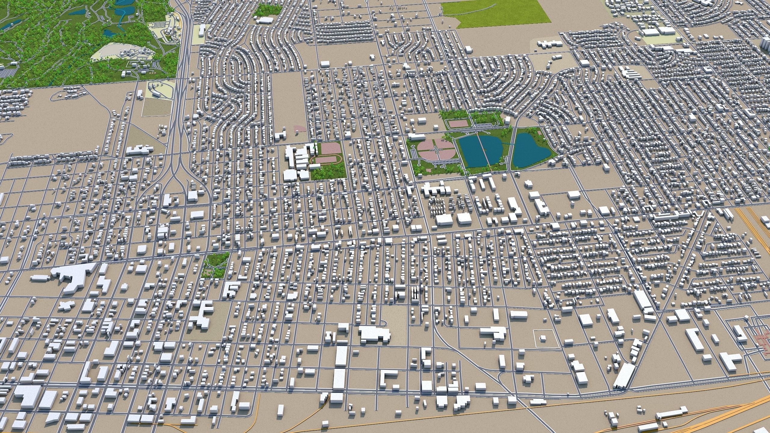 Amarillo Texas USA 40km Low-poly 3D model_6