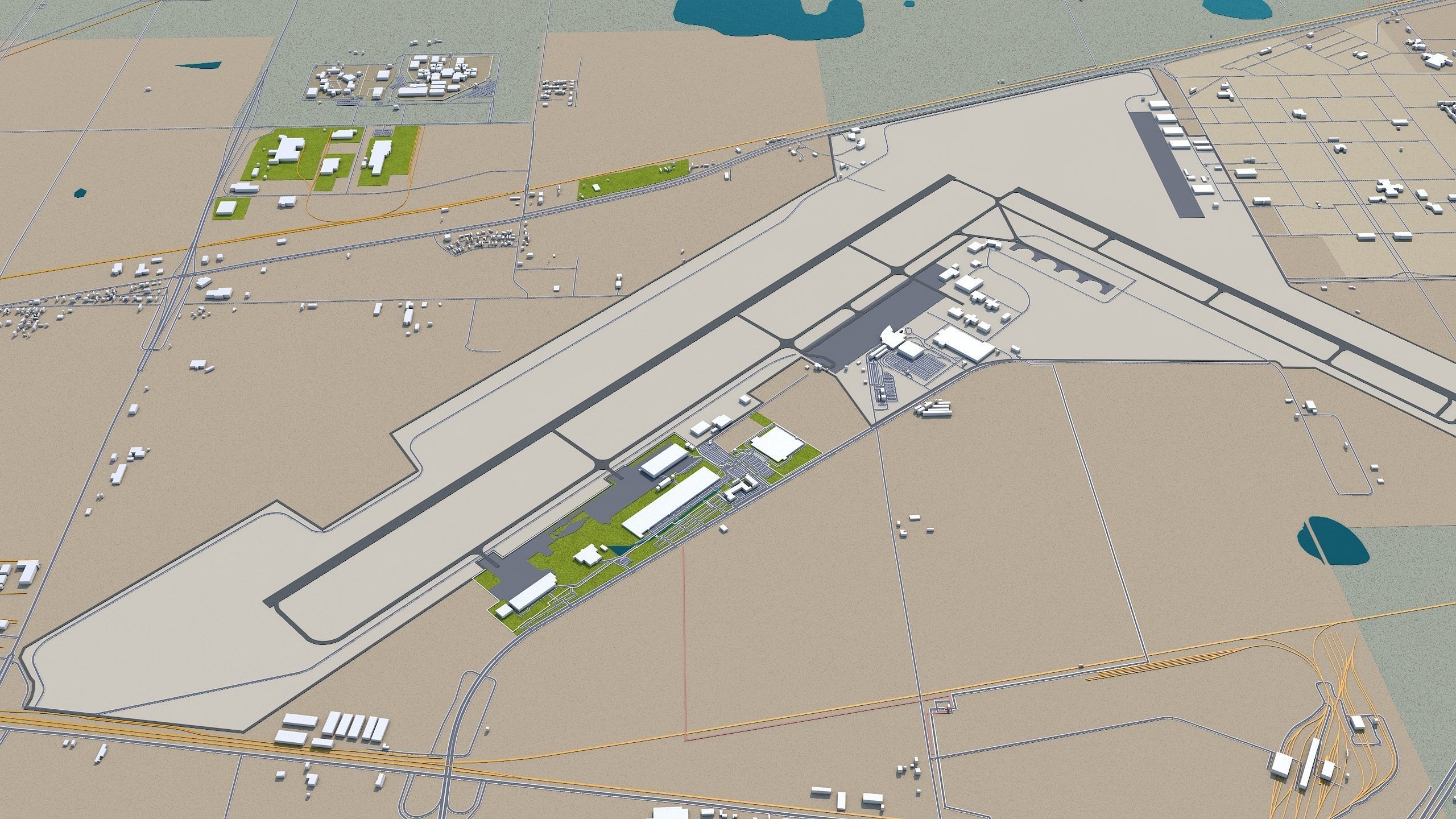 Amarillo Texas USA 40km Low-poly 3D model_7