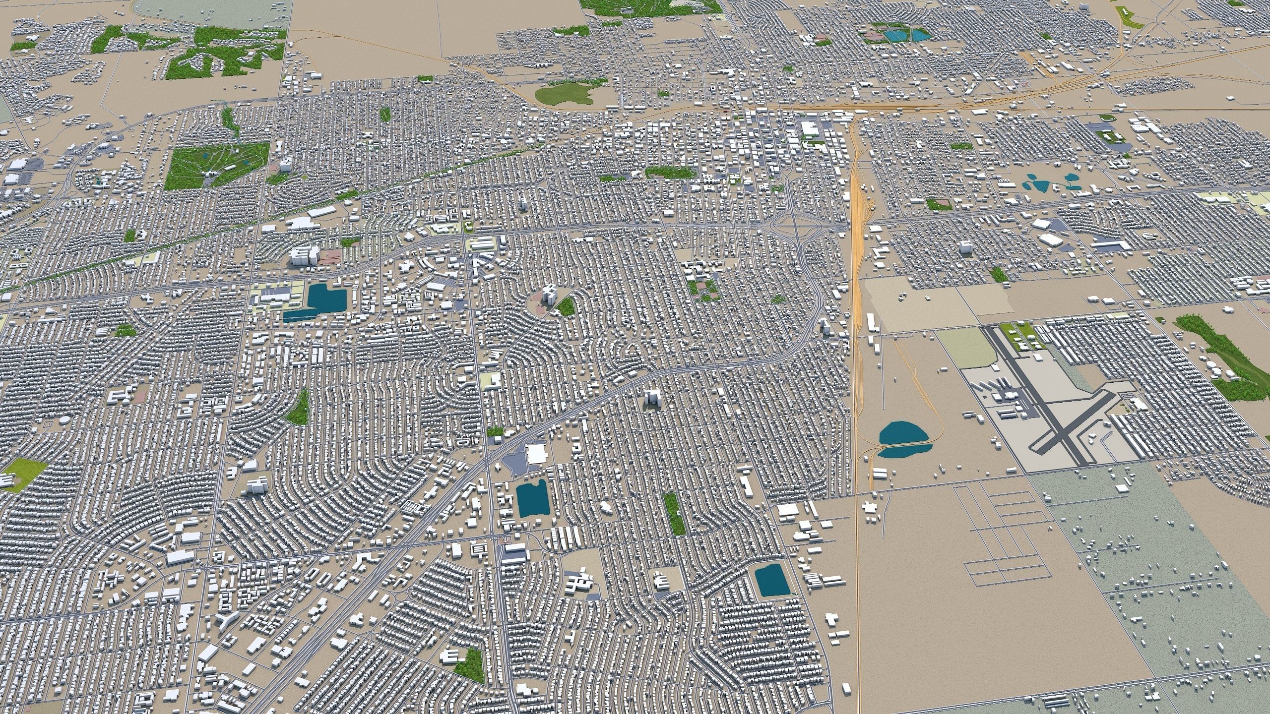 Amarillo Texas USA 40km Low-poly 3D model_3
