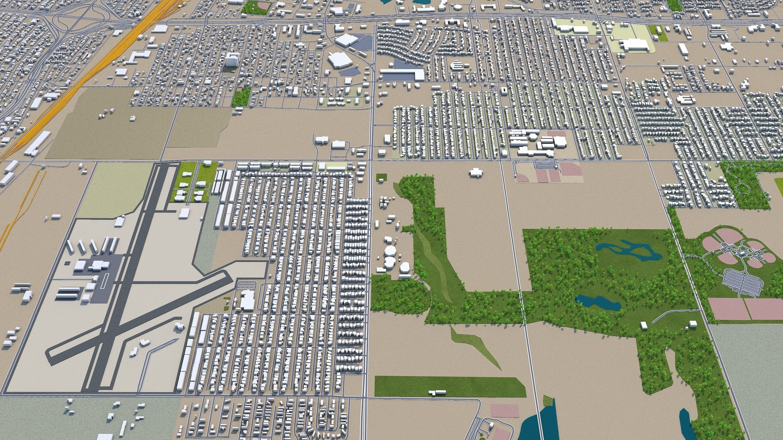 Amarillo Texas USA 40km Low-poly 3D model_8