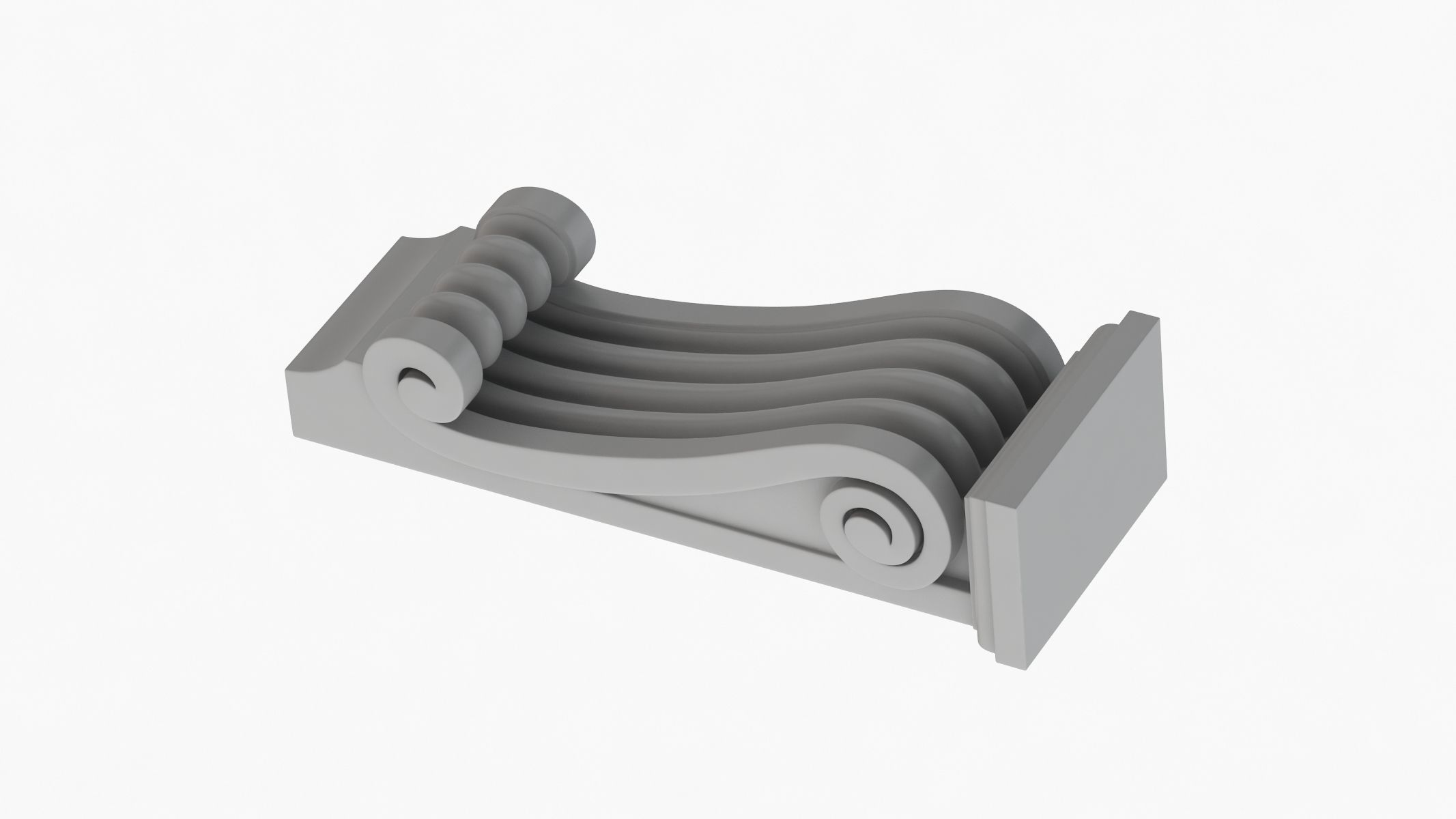 Scroll Corbel 52 - 3D Printable 3D model_4