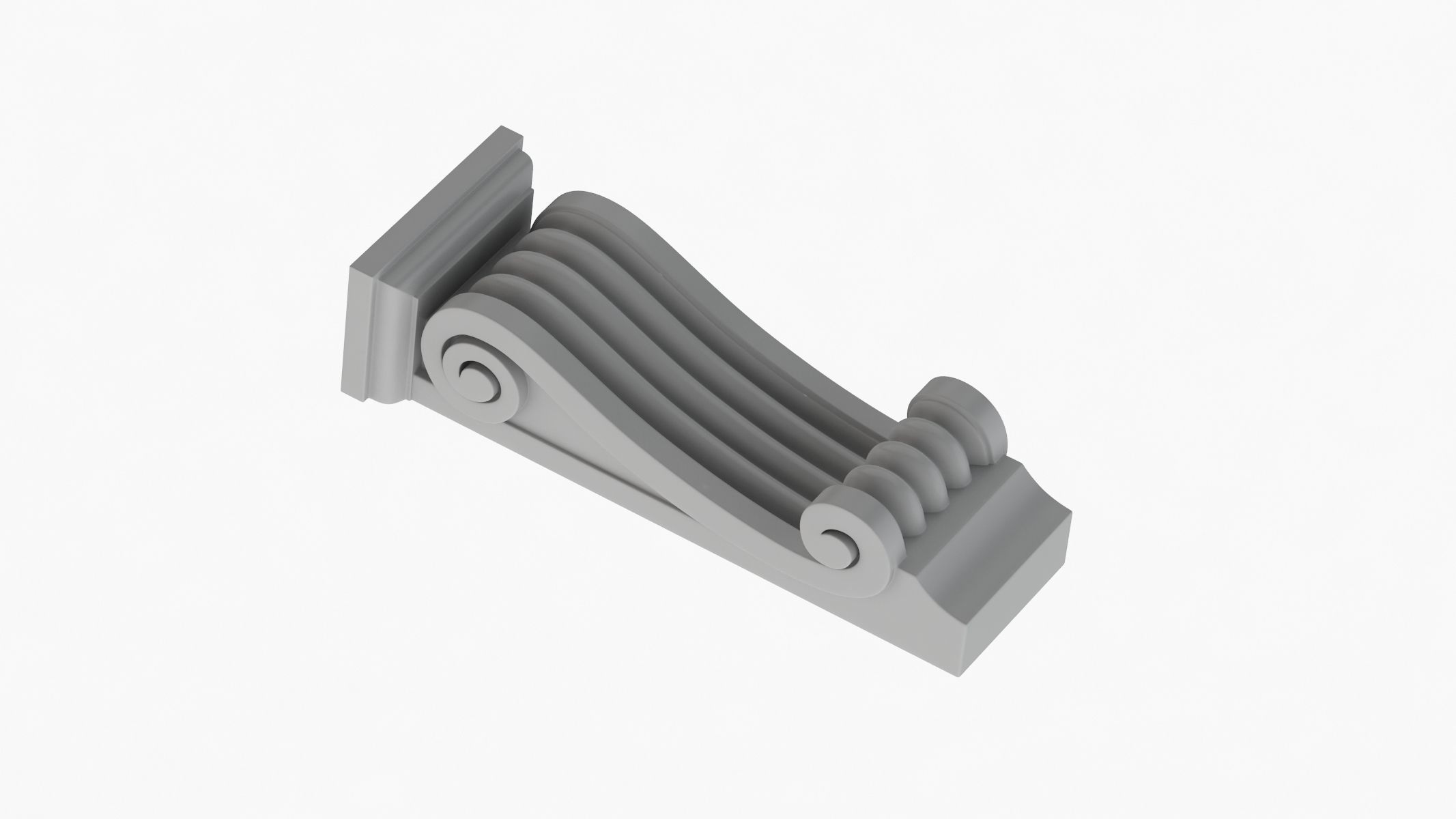 Scroll Corbel 52 - 3D Printable 3D model_3