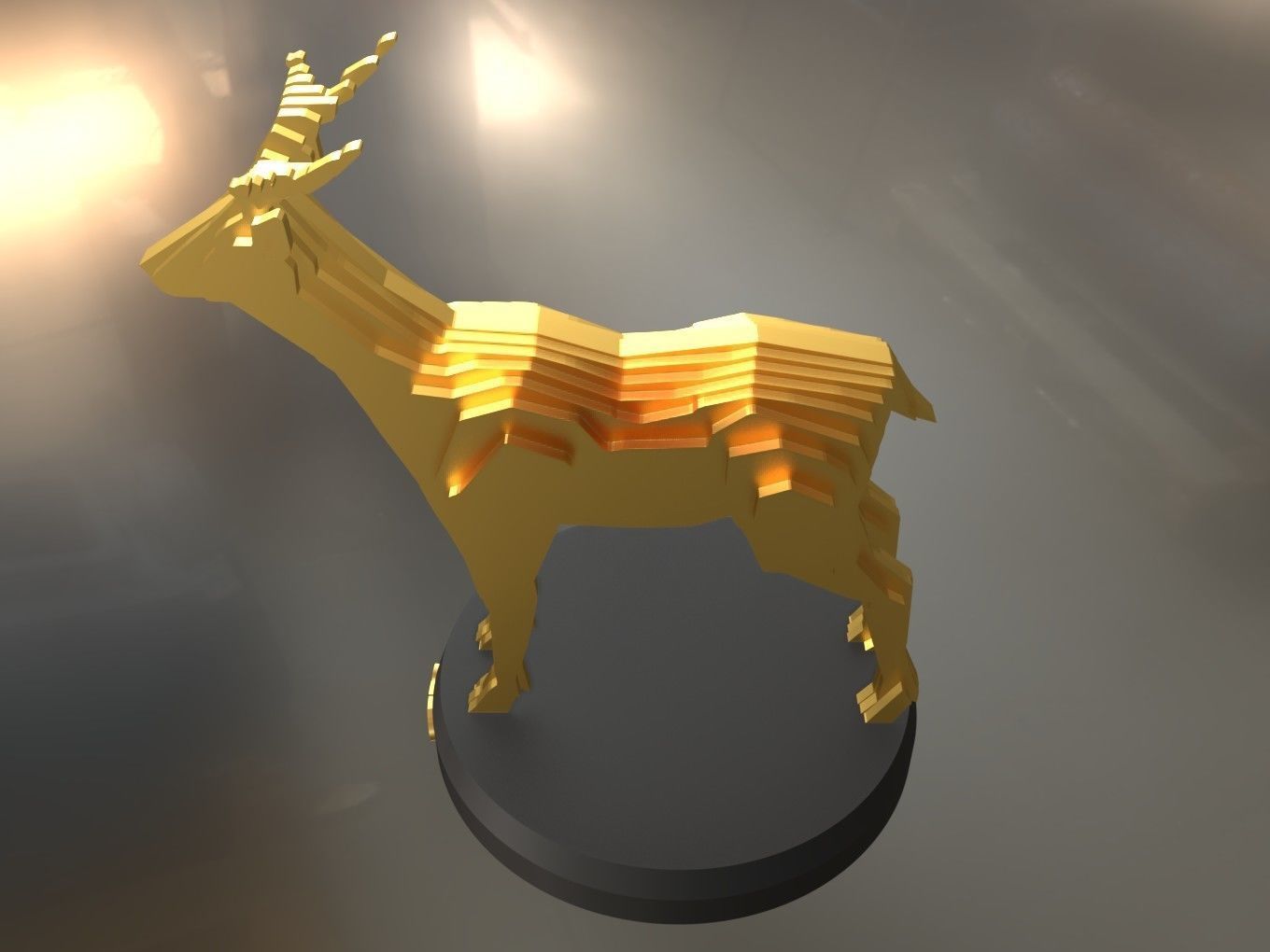 Parametric Deer Low-poly 3D model_4