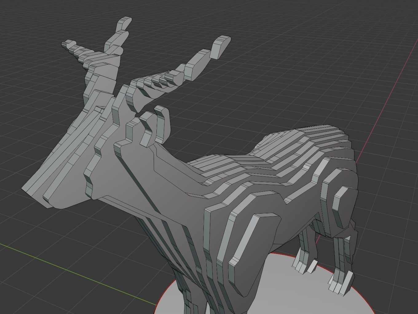 Parametric Deer Low-poly 3D model_7