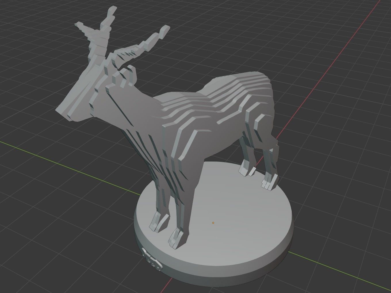 Parametric Deer Low-poly 3D model_6