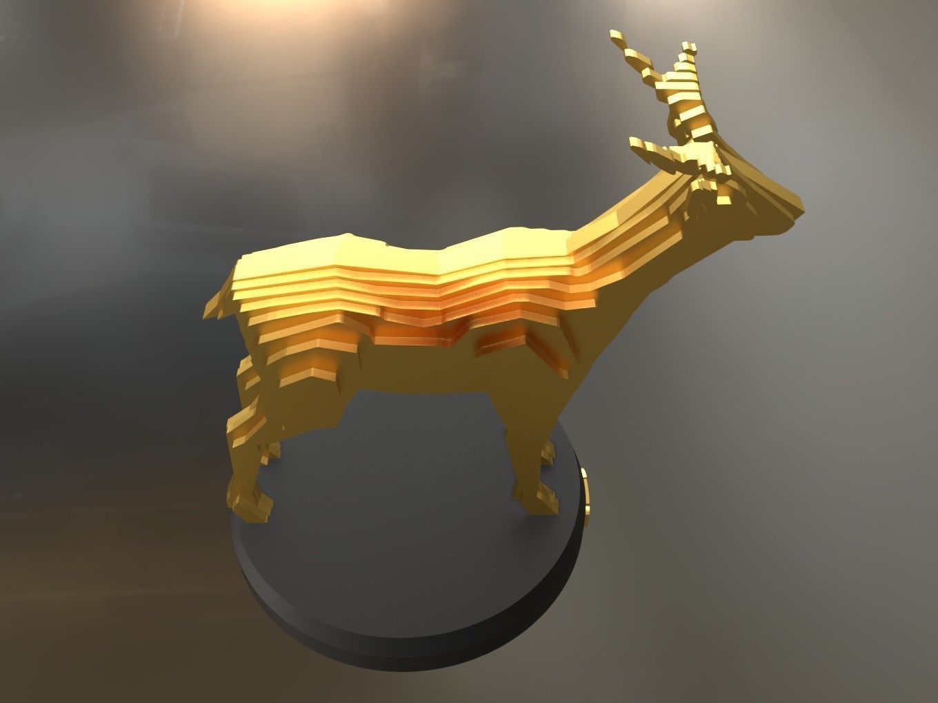 Parametric Deer Low-poly 3D model_1