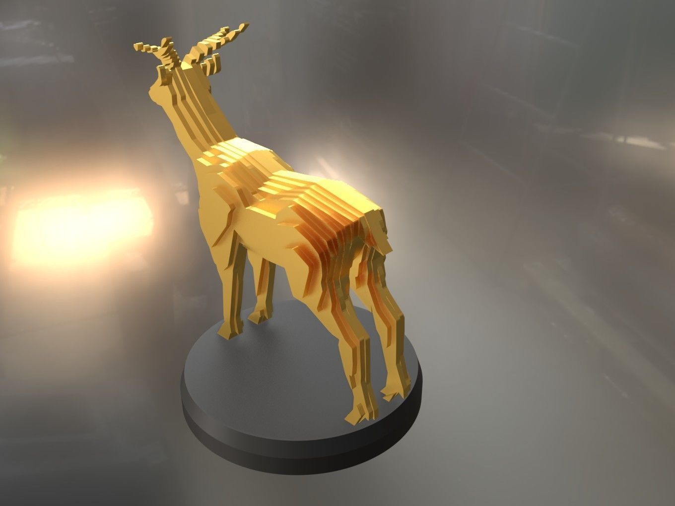 Parametric Deer Low-poly 3D model_3