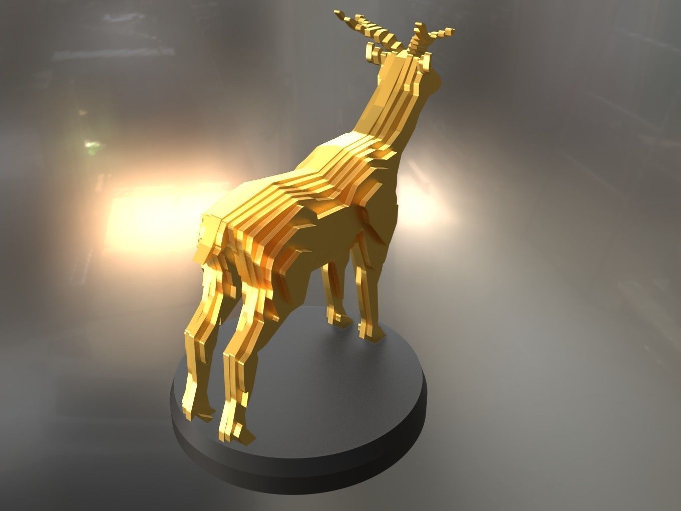 Parametric Deer Low-poly 3D model_2
