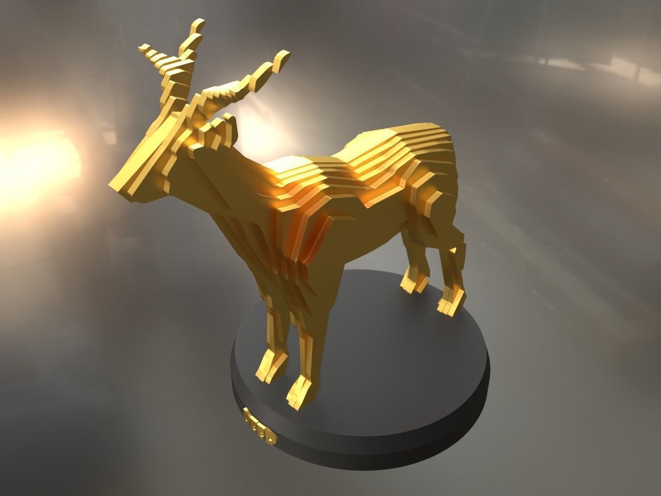 Parametric Deer Low-poly 3D model_5