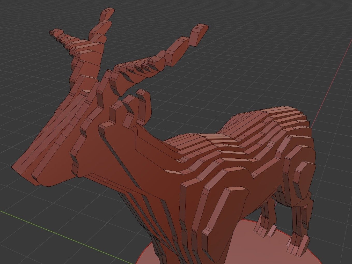 Parametric Deer Low-poly 3D model_8