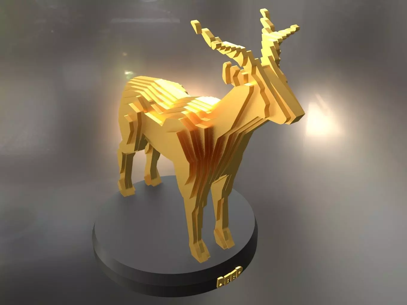 Parametric Deer Low-poly 3D model_0