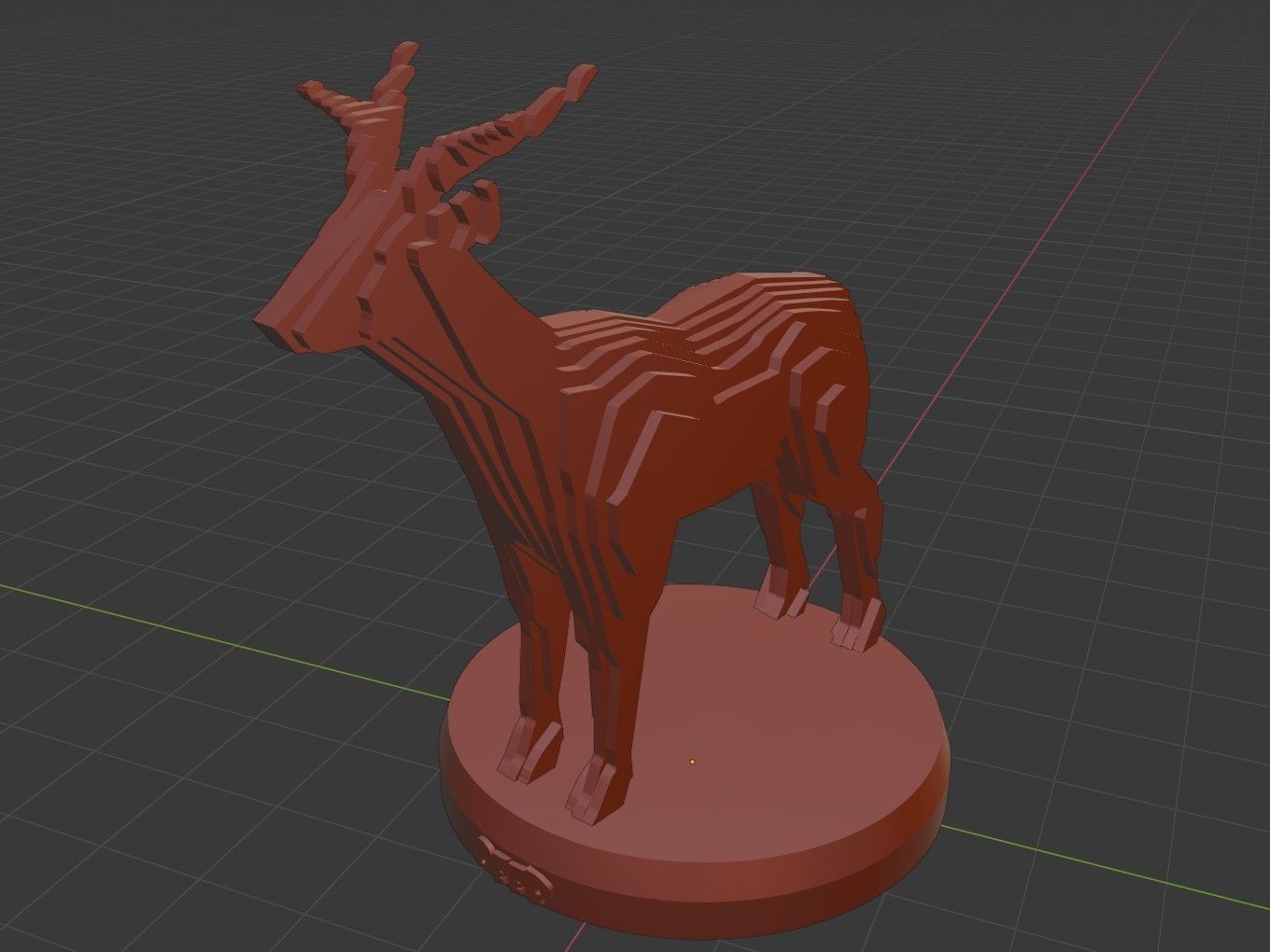Parametric Deer Low-poly 3D model_9