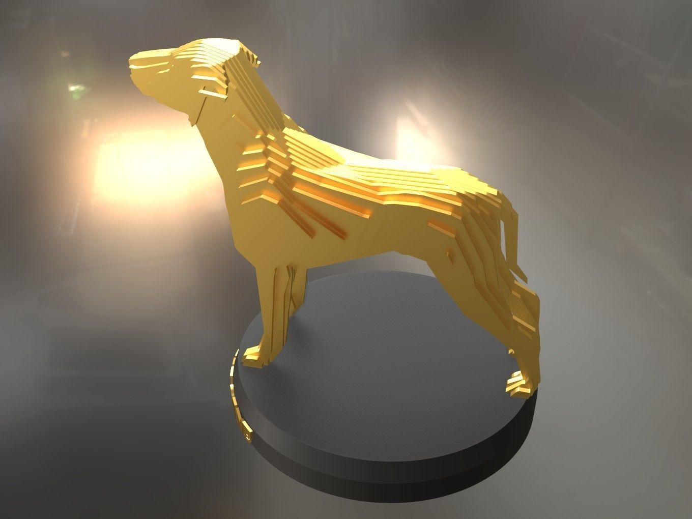 Parametric Boxer Great Dane Low-poly 3D model_4