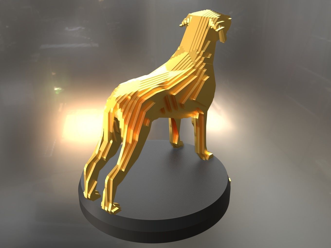 Parametric Boxer Great Dane Low-poly 3D model_2