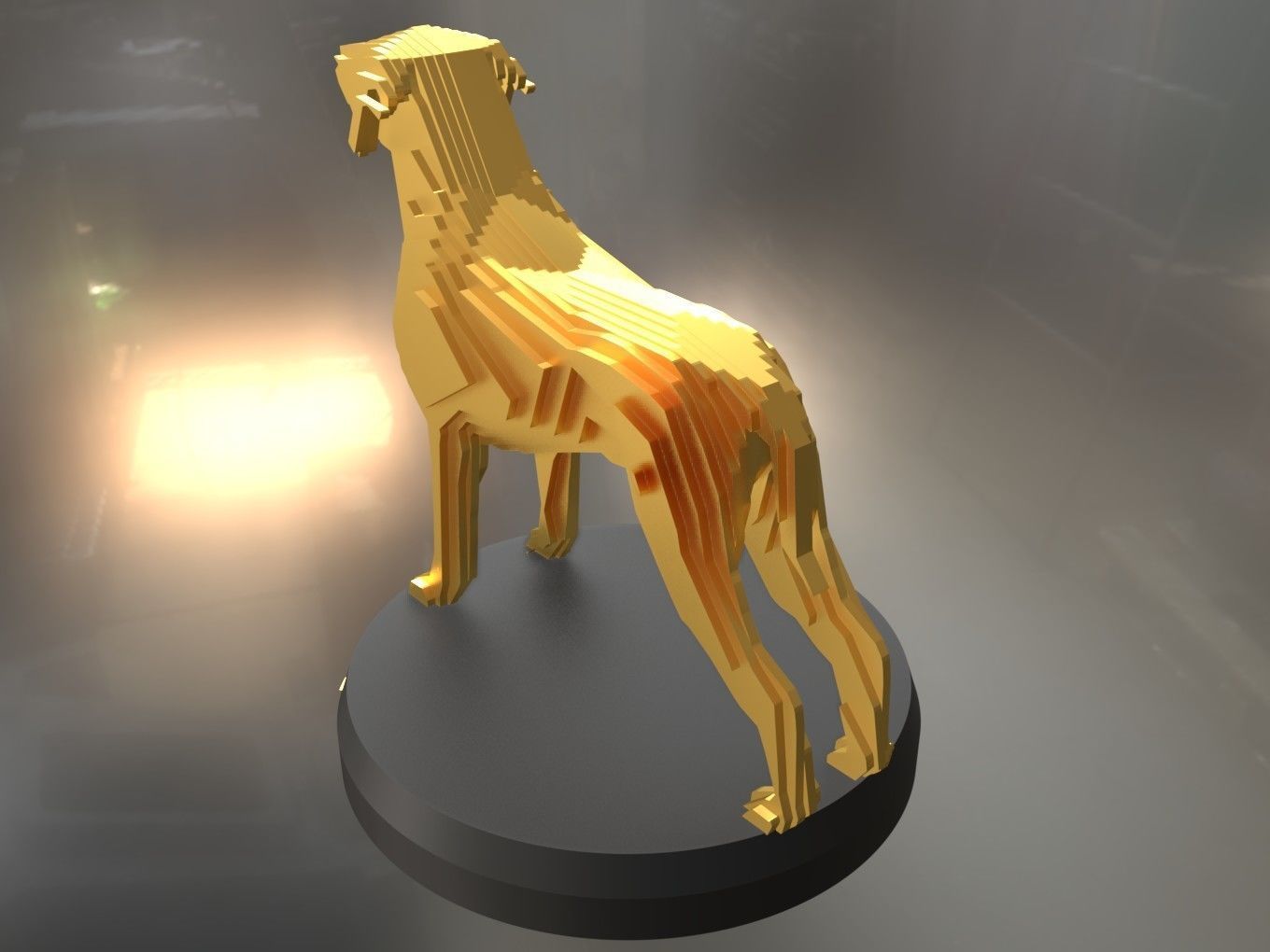 Parametric Boxer Great Dane Low-poly 3D model_3