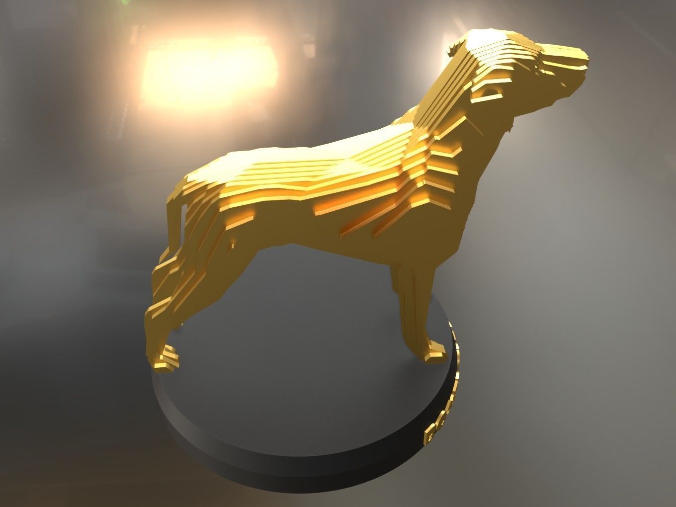 Parametric Boxer Great Dane Low-poly 3D model_1