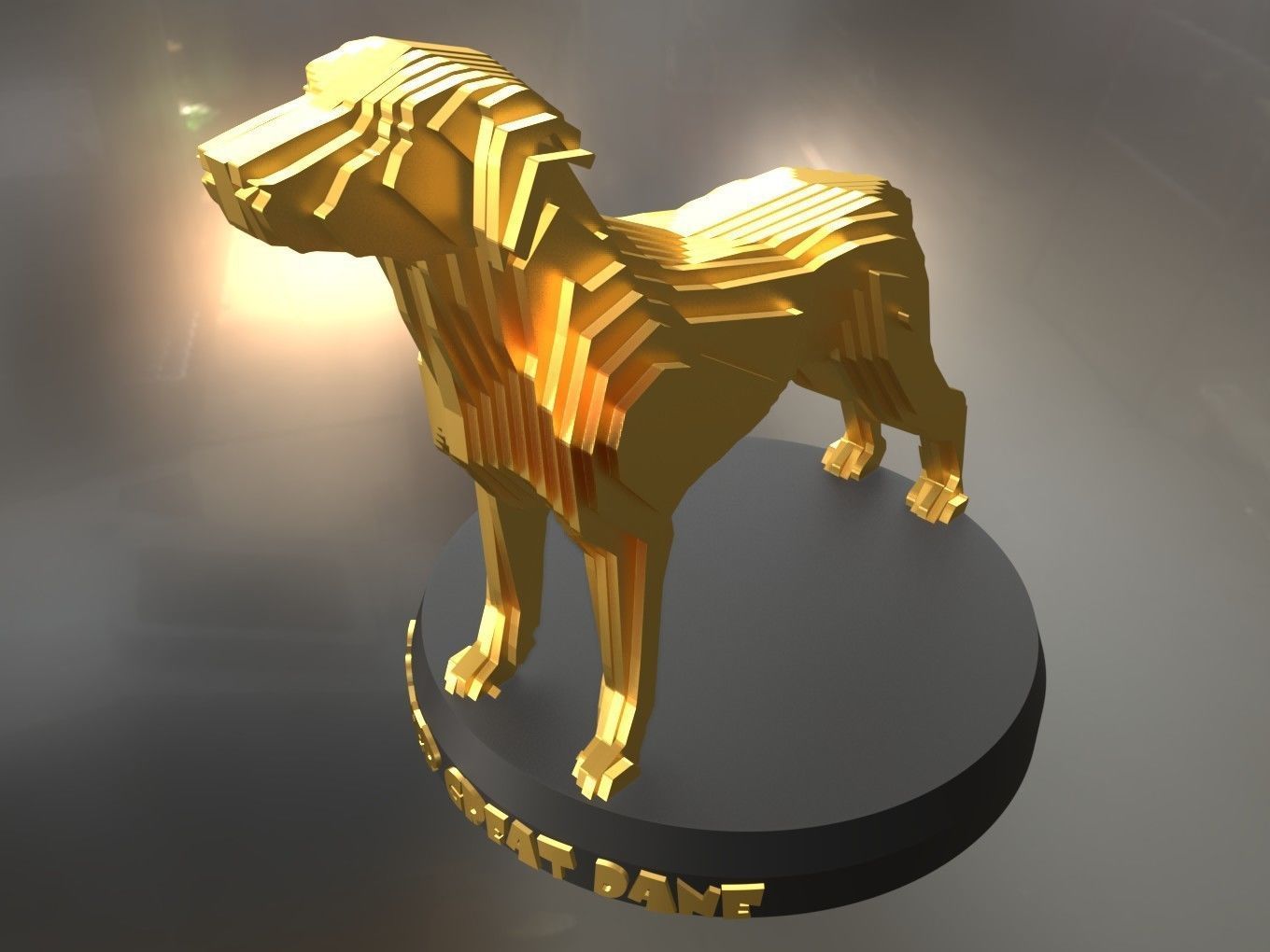 Parametric Boxer Great Dane Low-poly 3D model_5