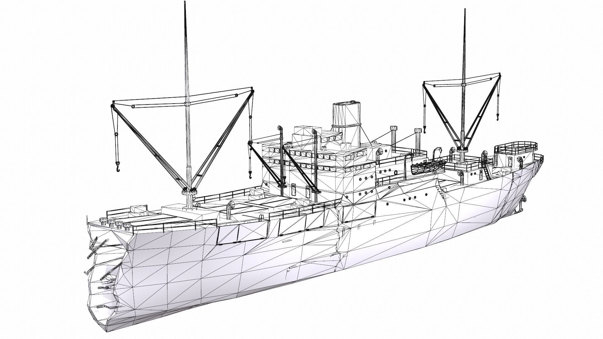 Ship 04 Low-poly 3D model_9