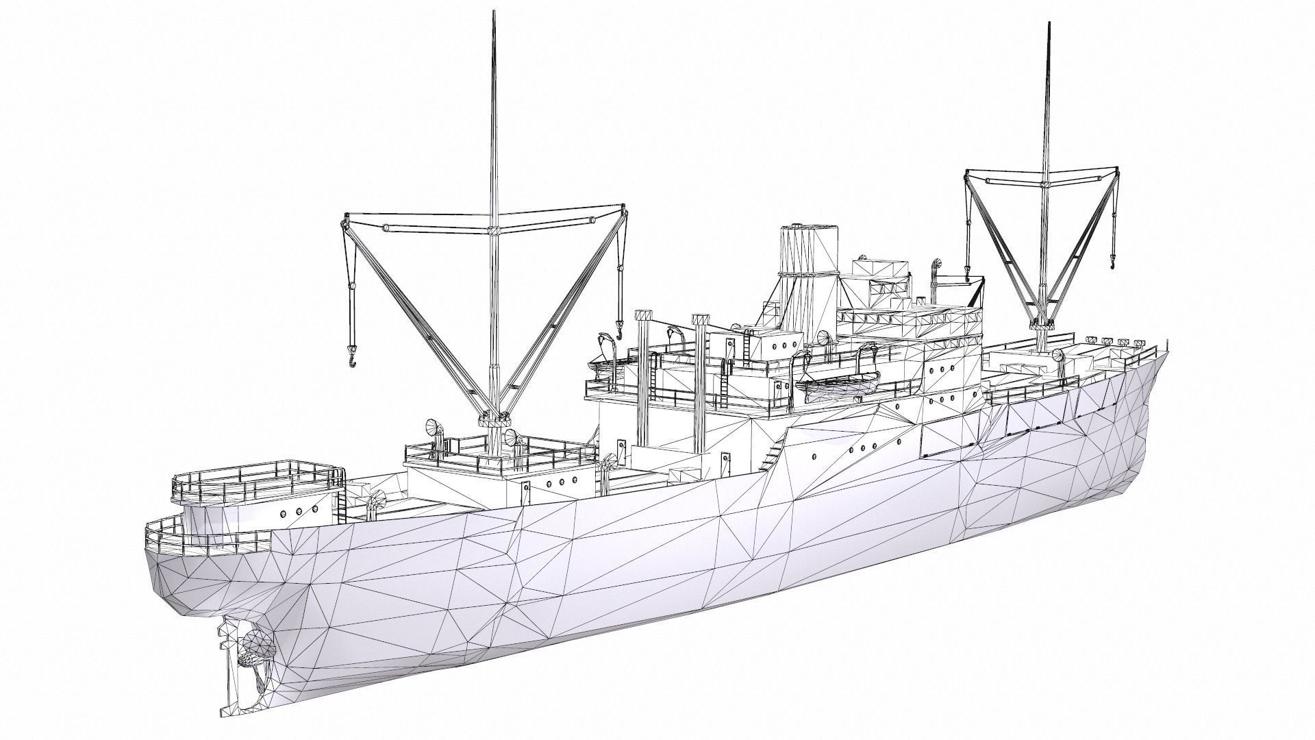 Ship 04 Low-poly 3D model_10