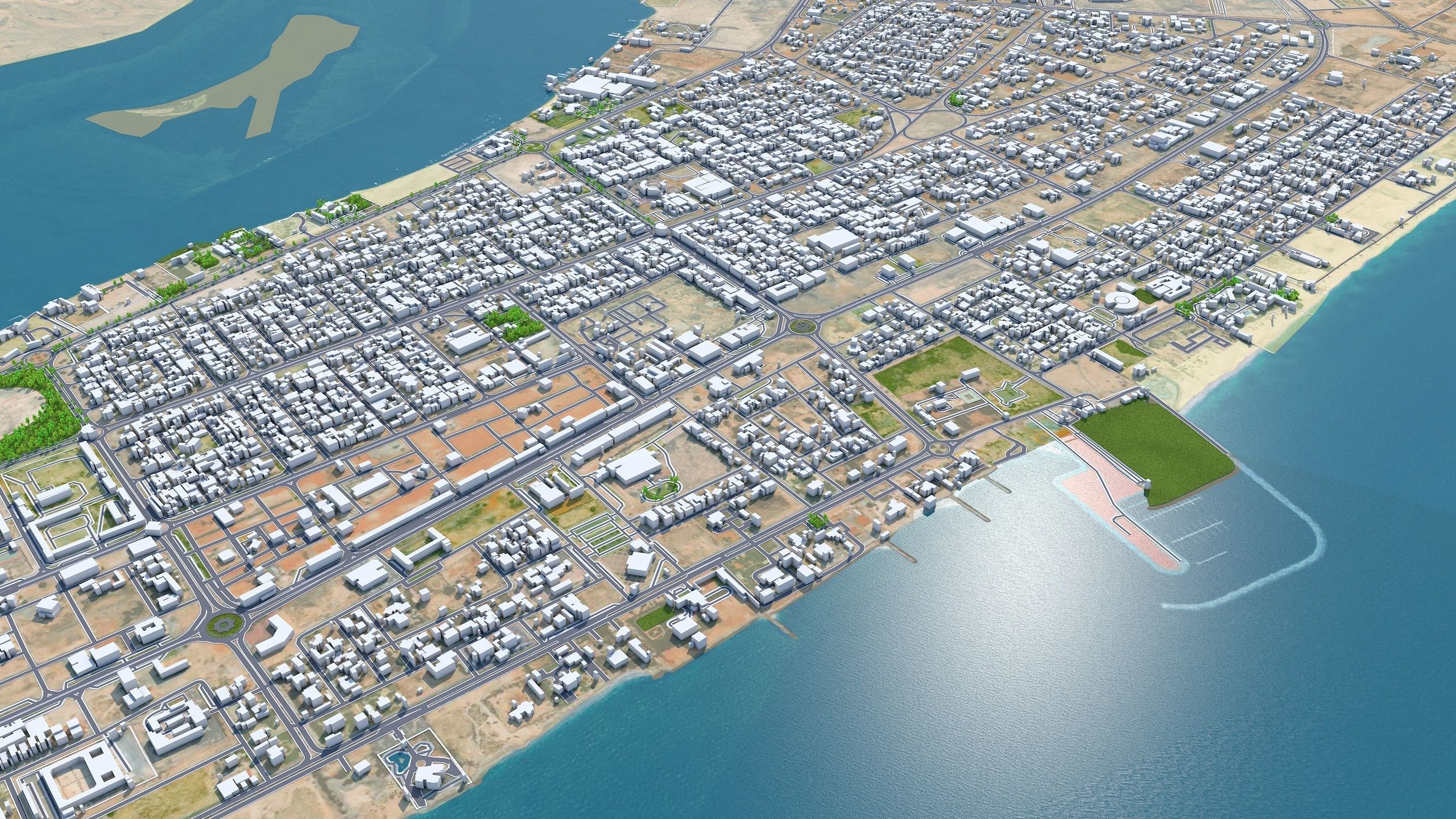 Umm Al Quwain City in United Arab Emirates UAE Low-poly 3D model_5