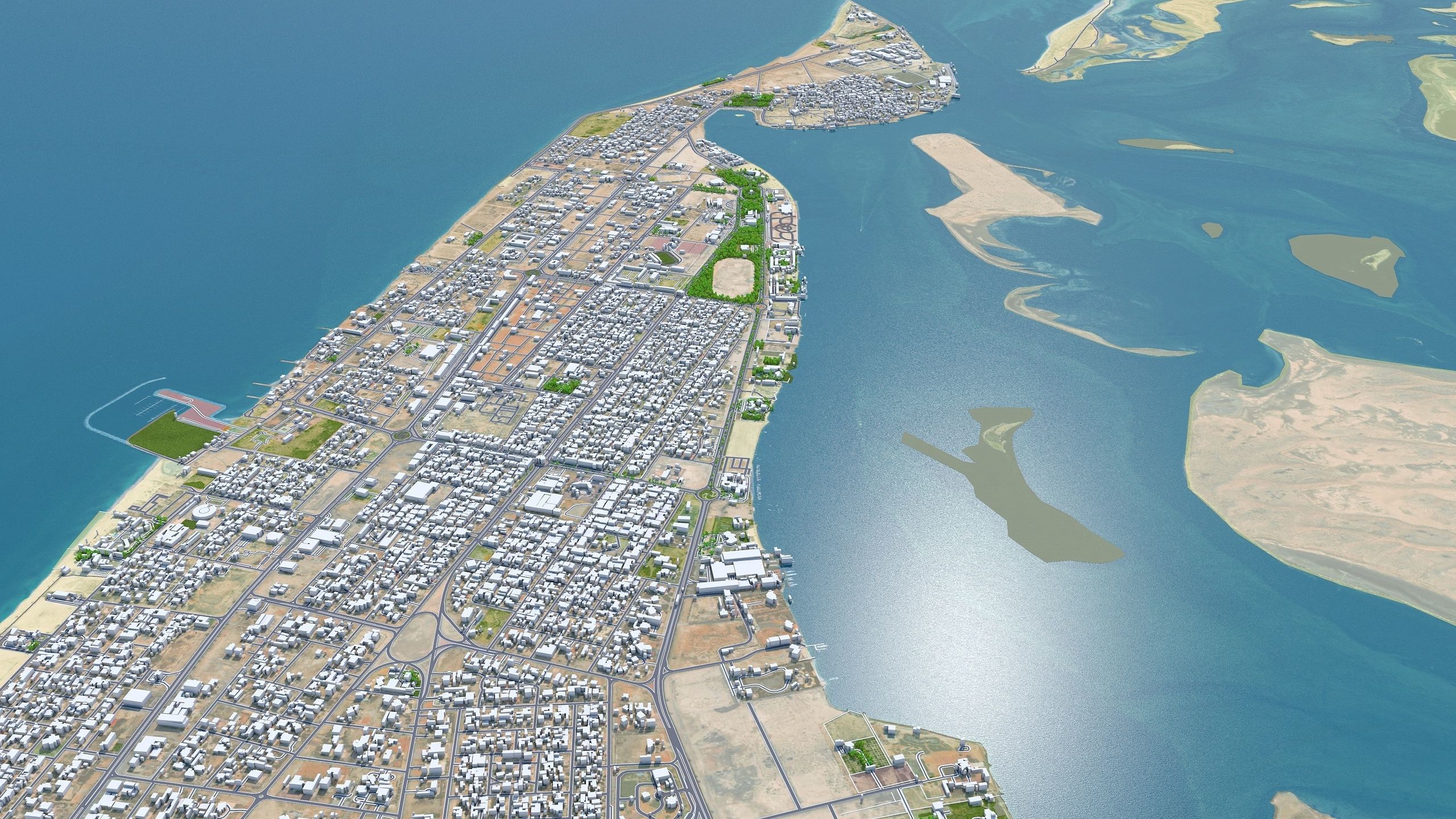 Umm Al Quwain City in United Arab Emirates UAE Low-poly 3D model_2