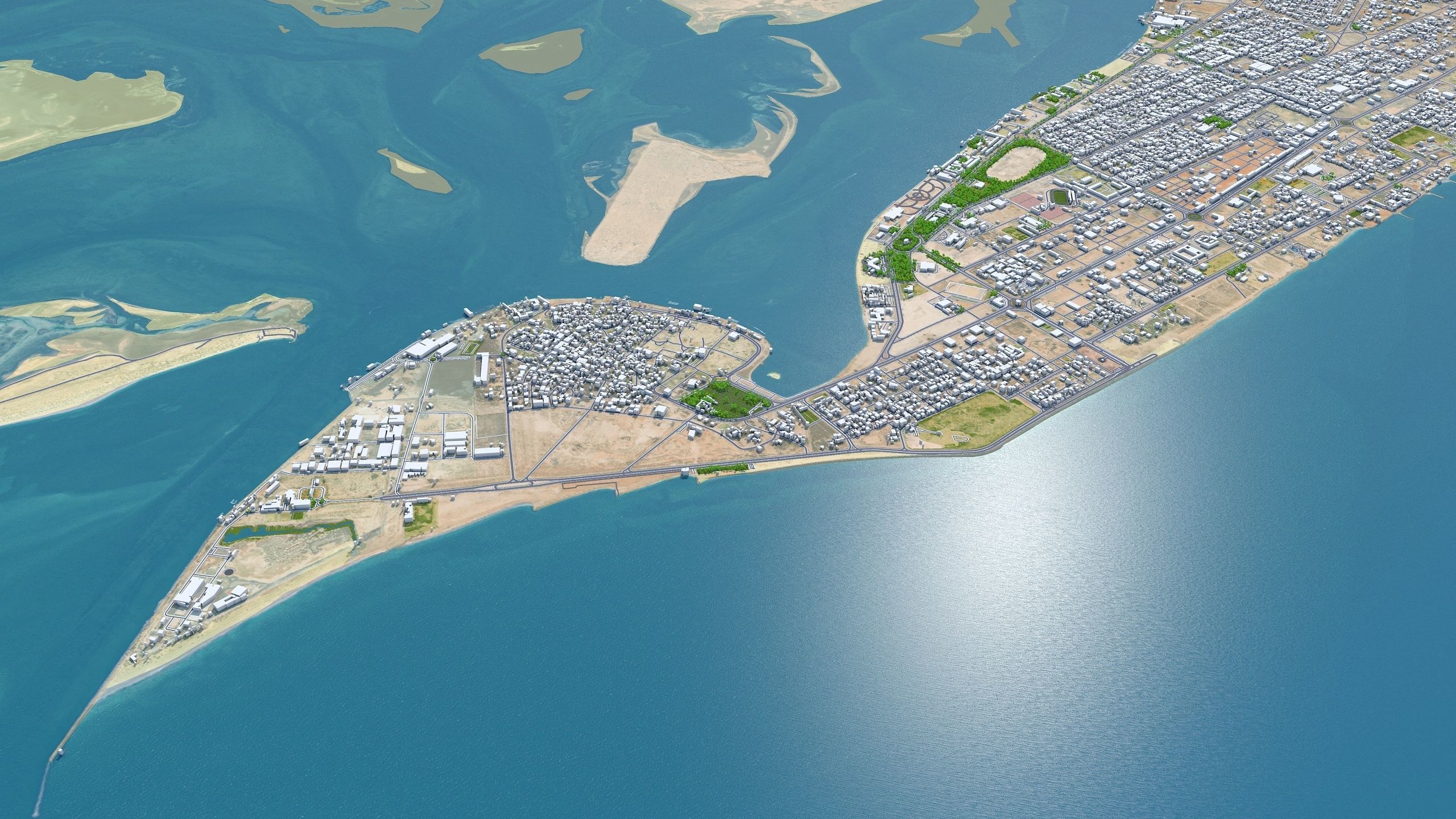 Umm Al Quwain City in United Arab Emirates UAE Low-poly 3D model_4