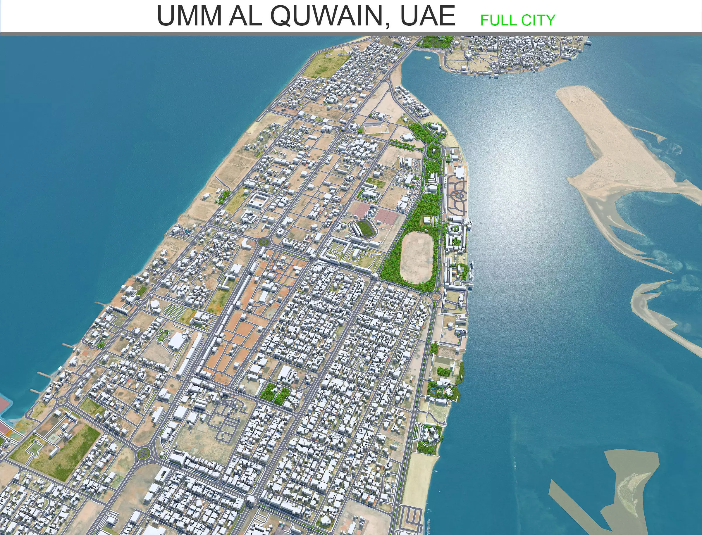Umm Al Quwain City in United Arab Emirates UAE Low-poly 3D model_0