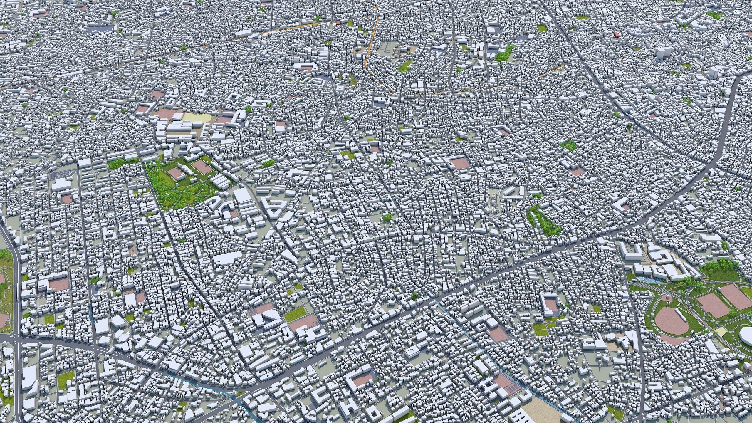 Shinjuku Japan 20km Low-poly 3D model_6