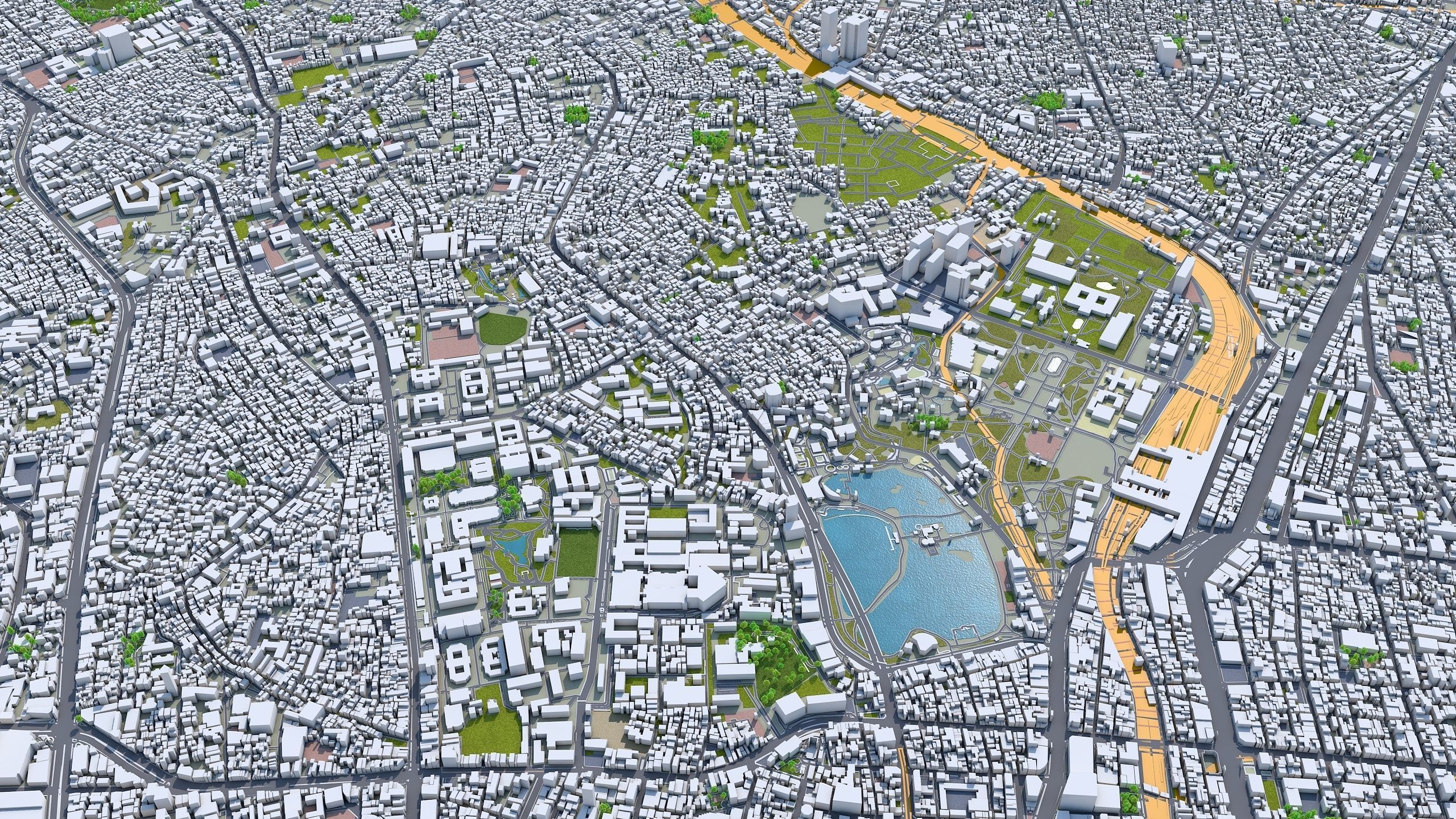 Shinjuku Japan 20km Low-poly 3D model_11