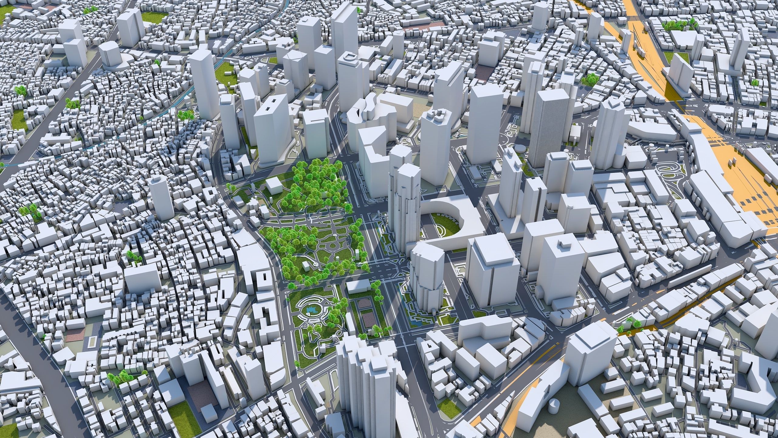 Shinjuku Japan 20km Low-poly 3D model_1