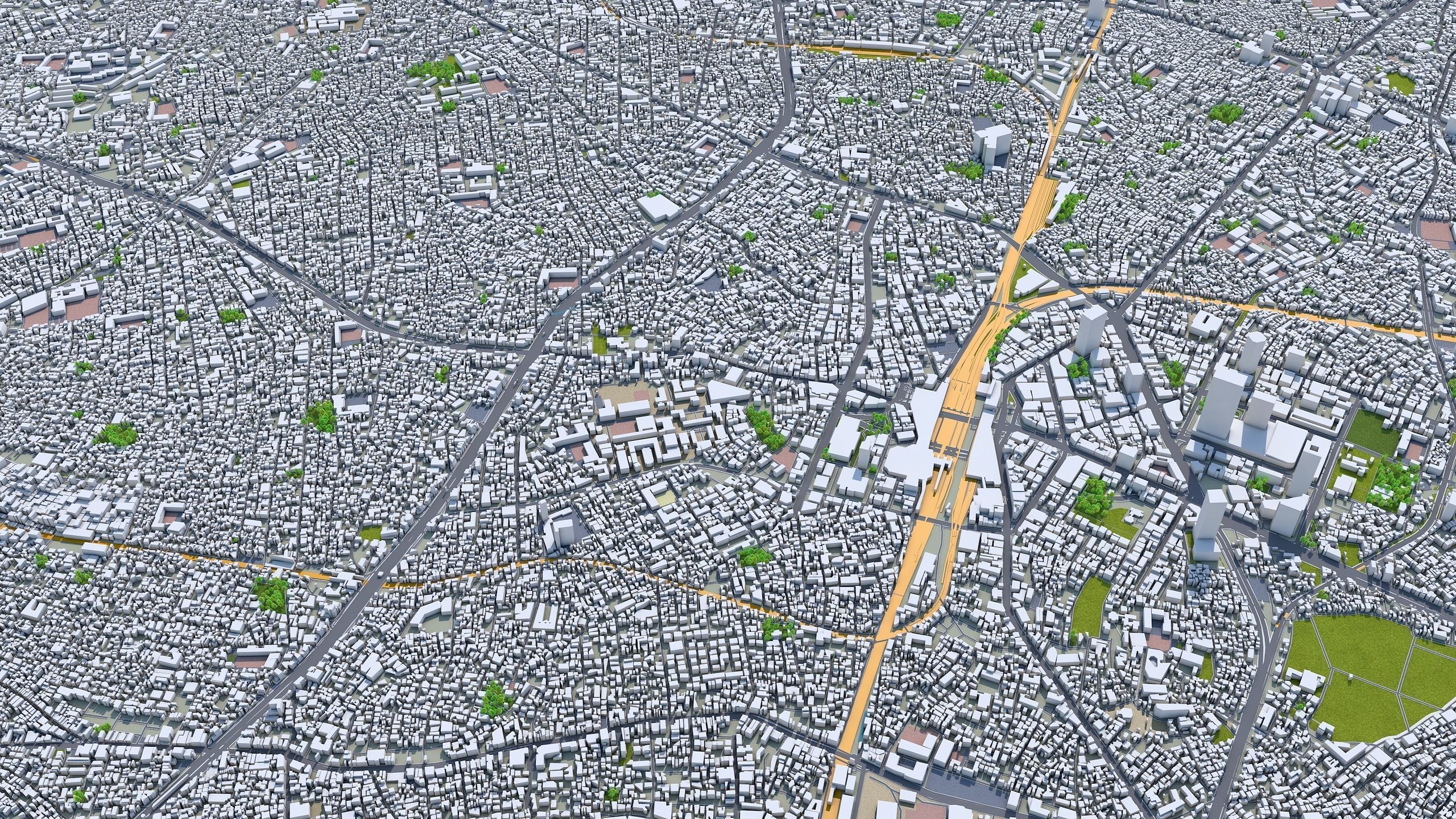 Shinjuku Japan 20km Low-poly 3D model_10