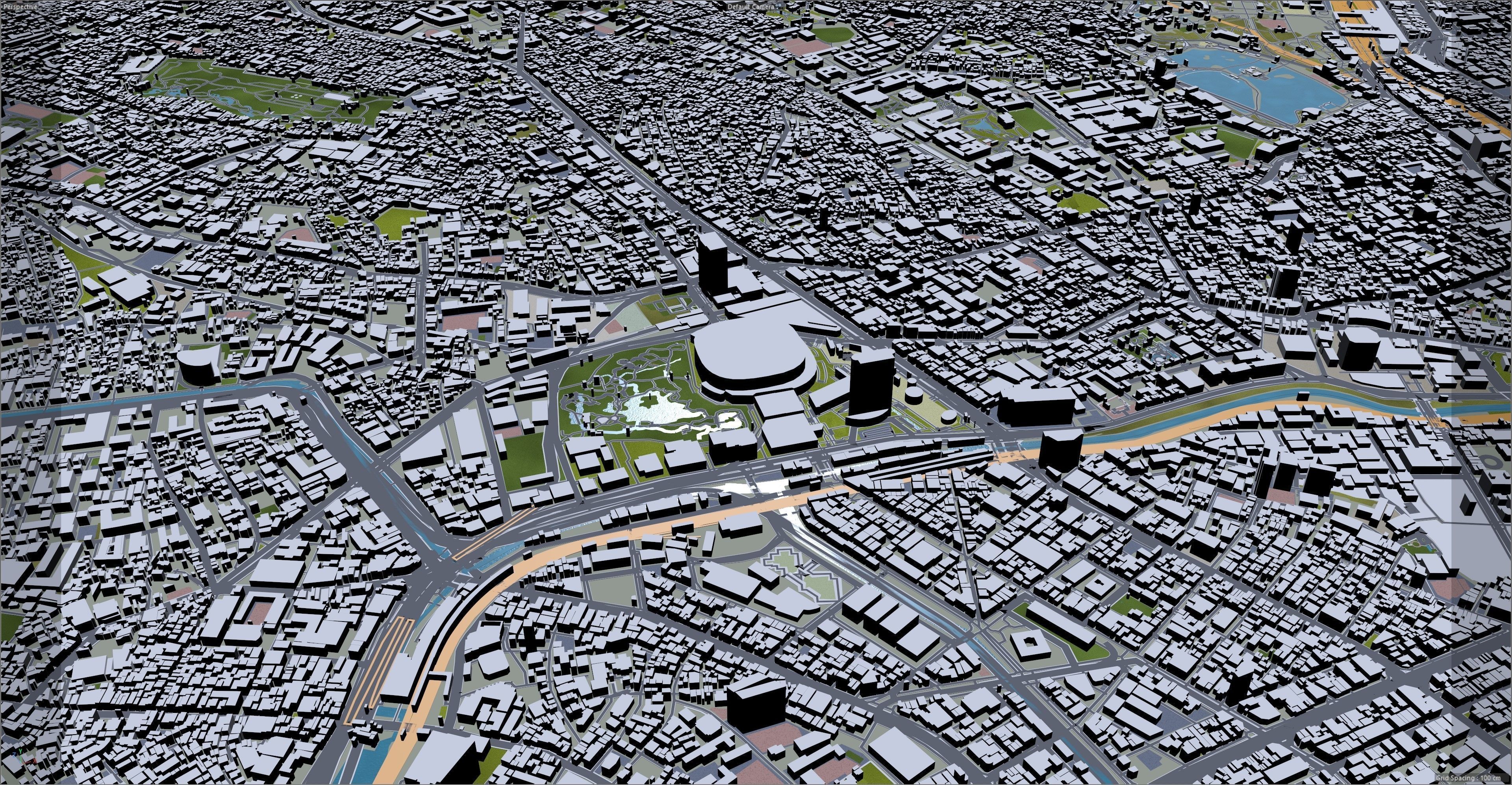 Shinjuku Japan 20km Low-poly 3D model_13