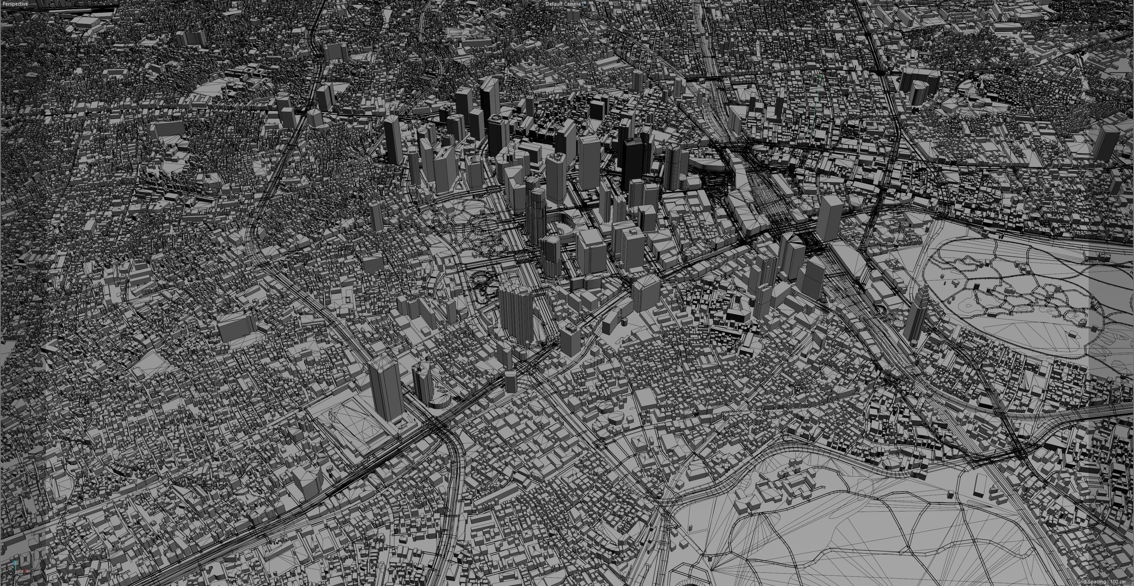 Shinjuku Japan 20km Low-poly 3D model_15