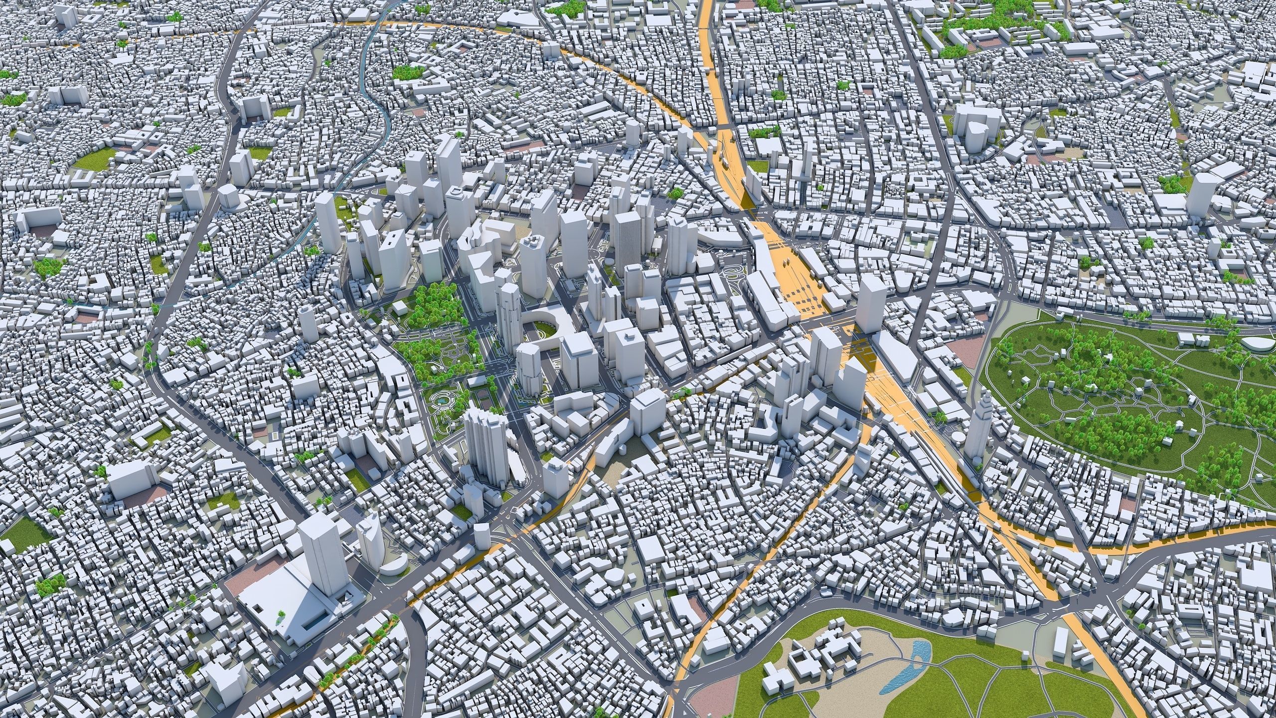 Shinjuku Japan 20km Low-poly 3D model_7