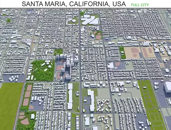 Santa Maria California USA 20km Low-poly 3D model