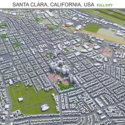 Santa Clara California USA 20km Low-poly 3D model