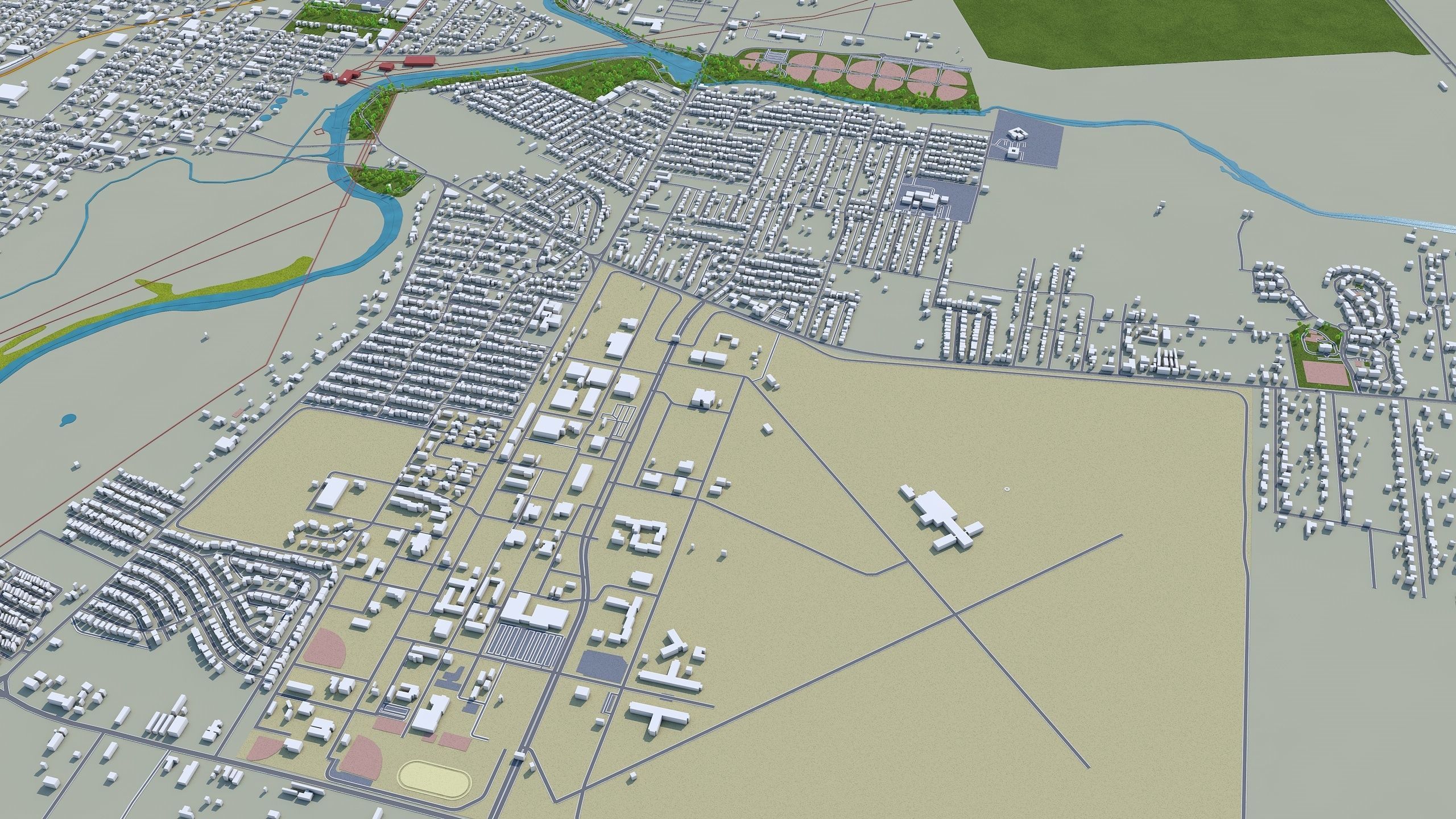 San Angelo Texas USA 40km Low-poly 3D model_6