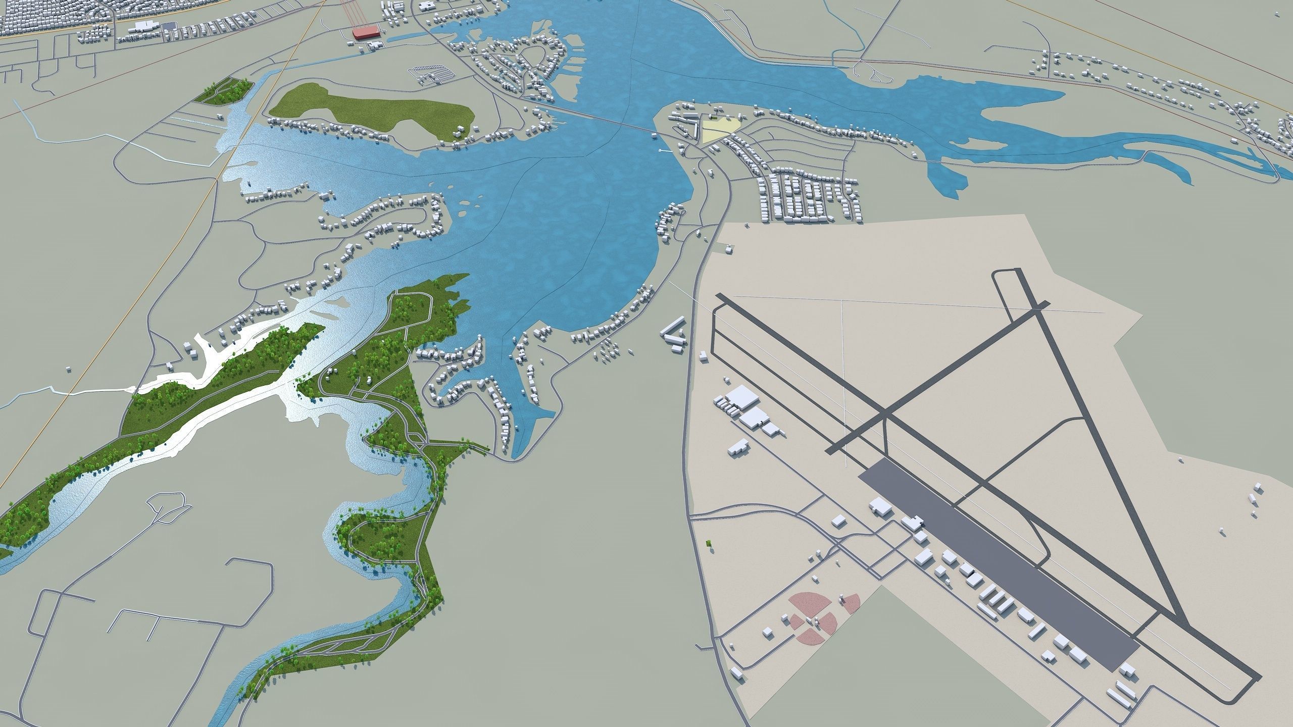 San Angelo Texas USA 40km Low-poly 3D model_8