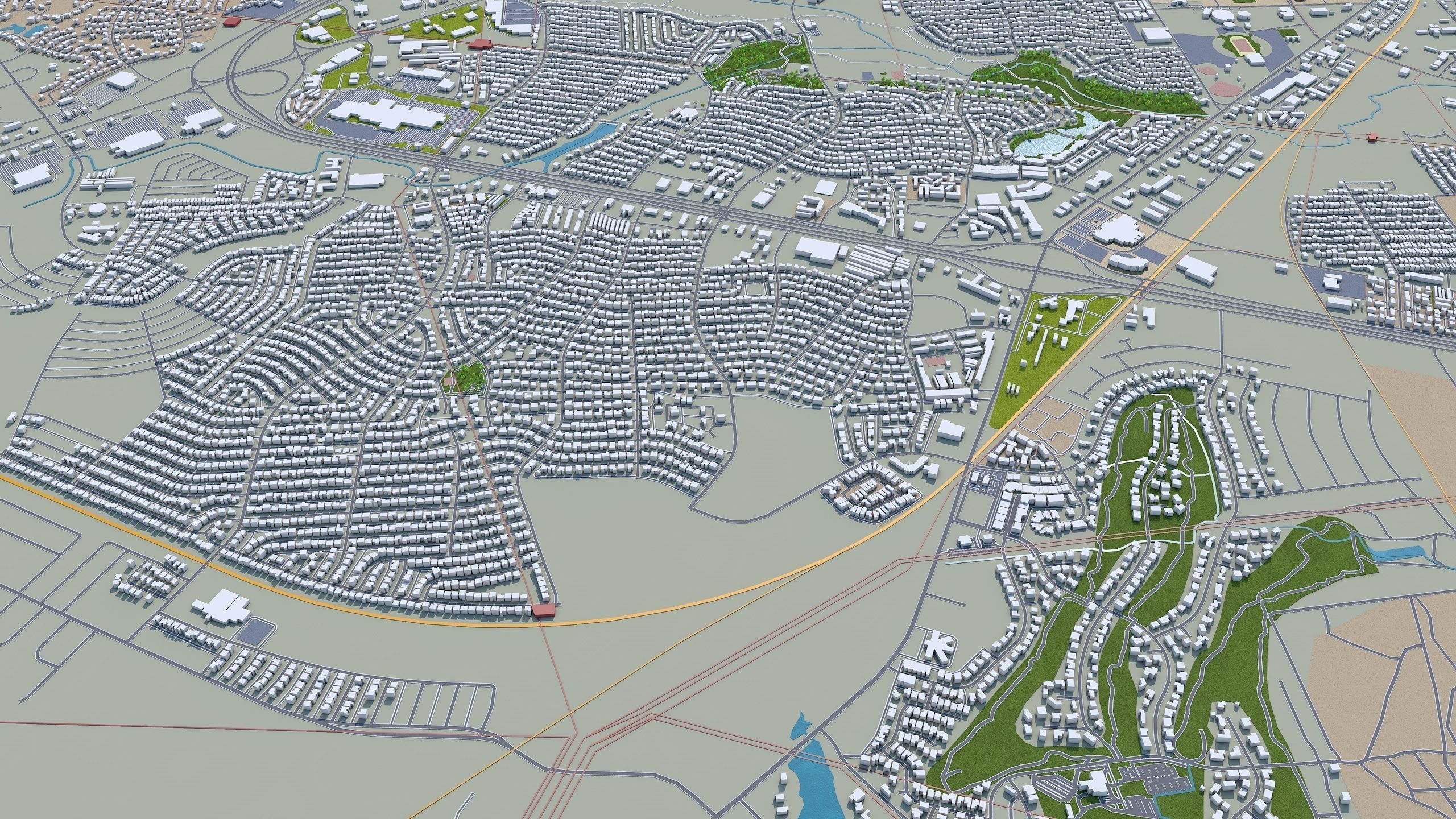 San Angelo Texas USA 40km Low-poly 3D model_9
