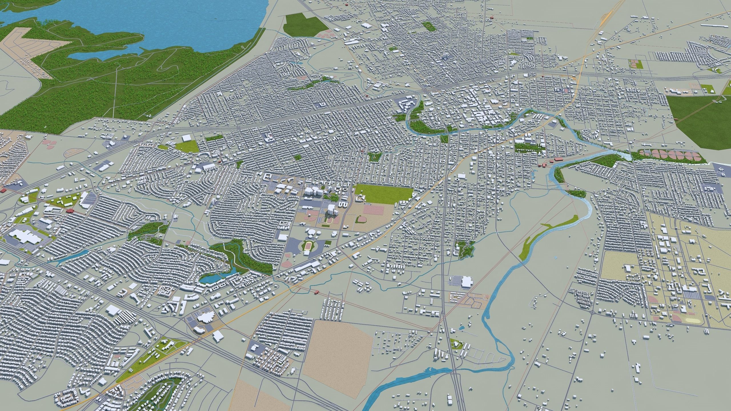 San Angelo Texas USA 40km Low-poly 3D model_3