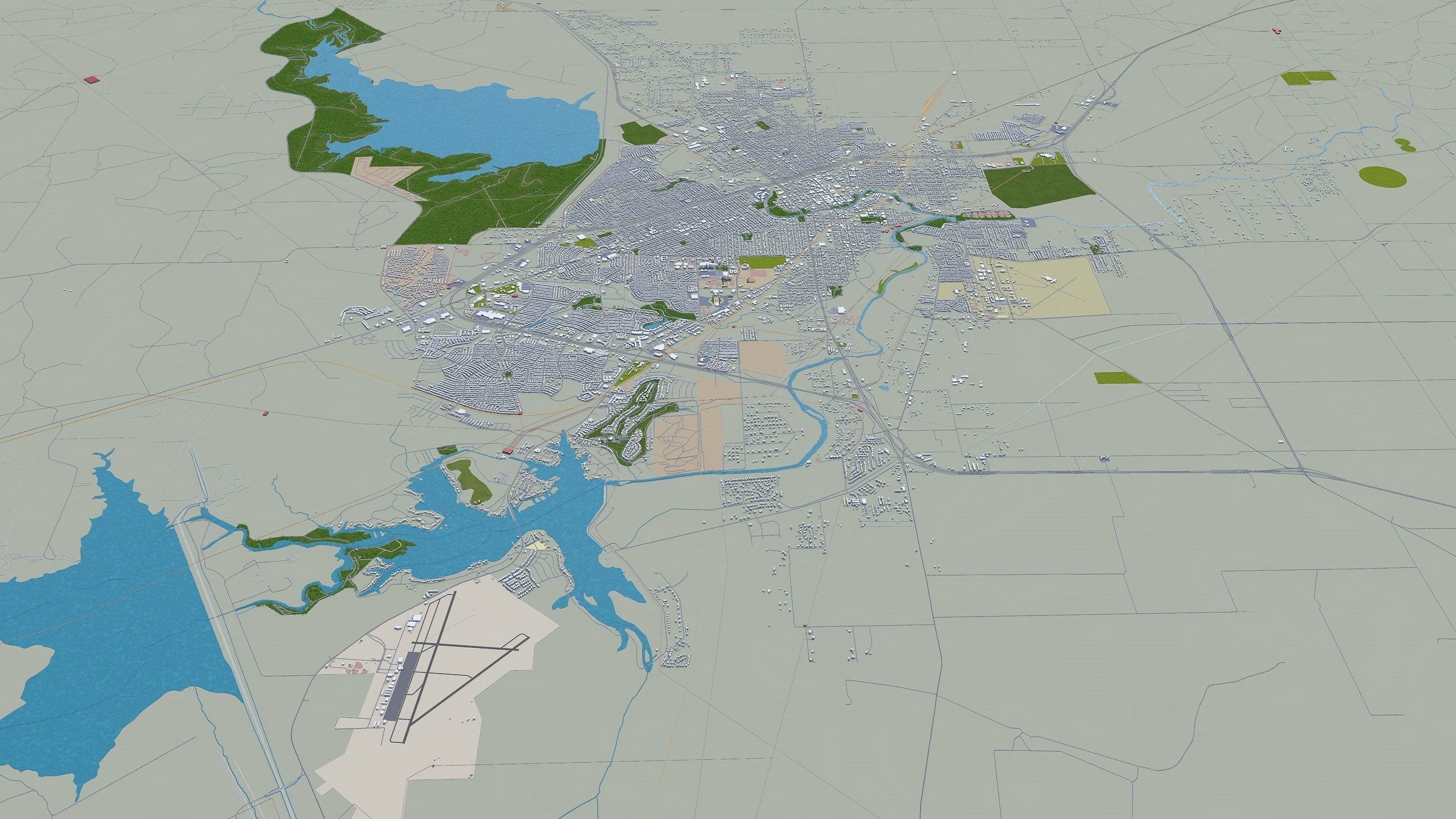 San Angelo Texas USA 40km Low-poly 3D model_7