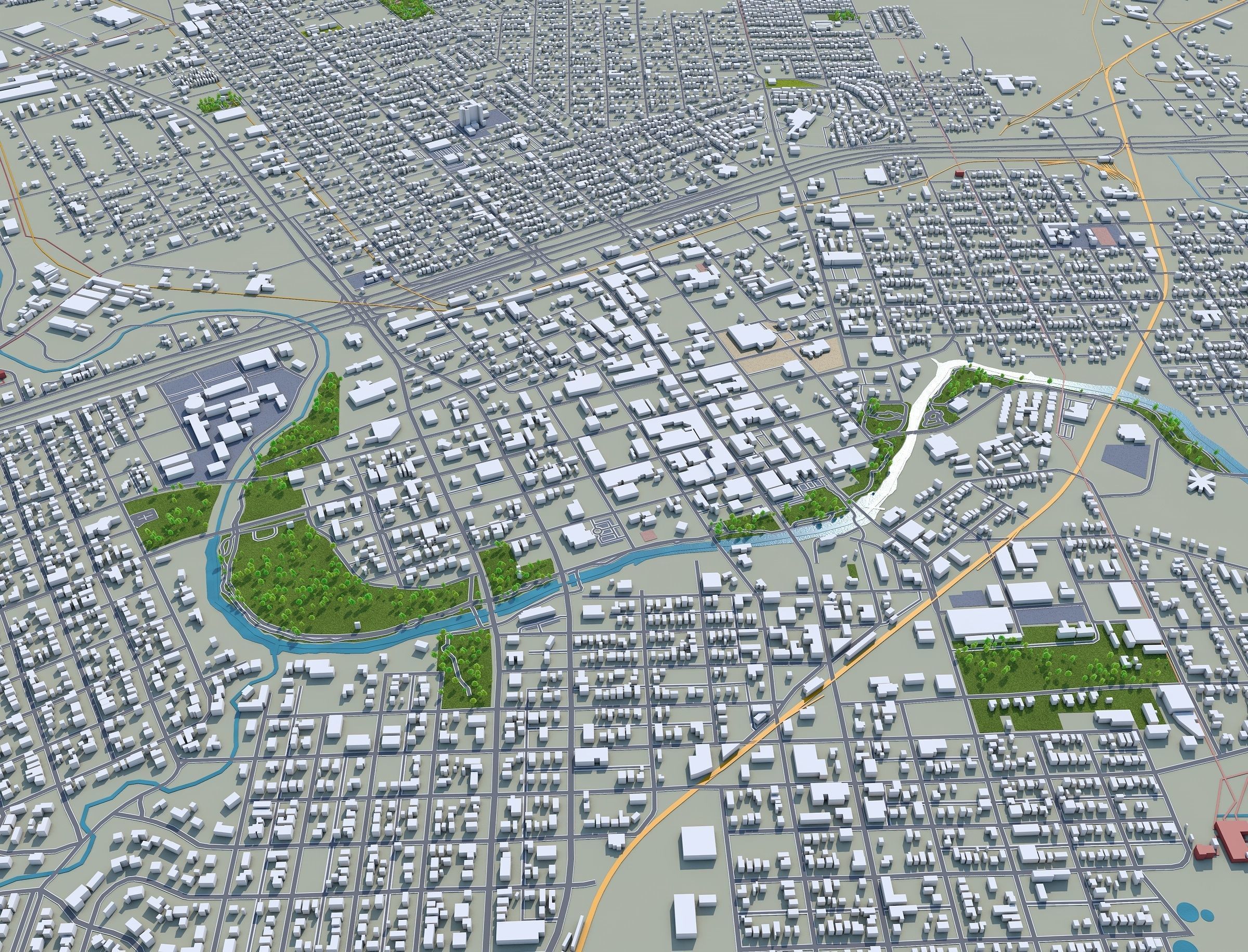 San Angelo Texas USA 40km Low-poly 3D model_10