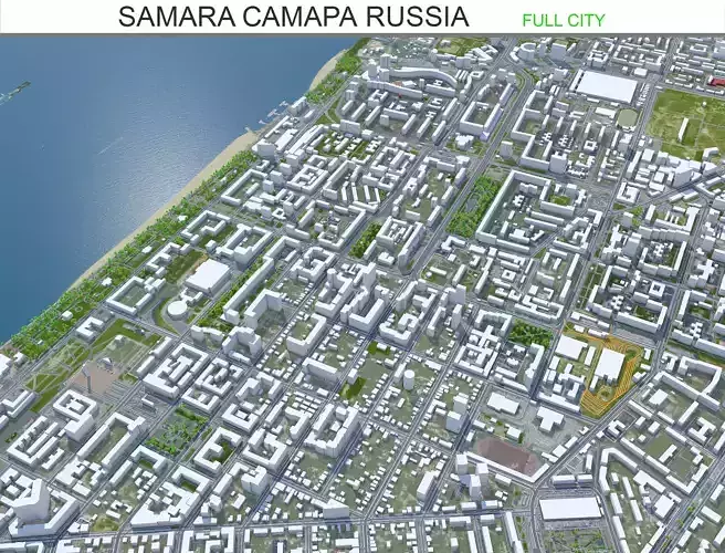 Samara Russia Low-poly 3D model